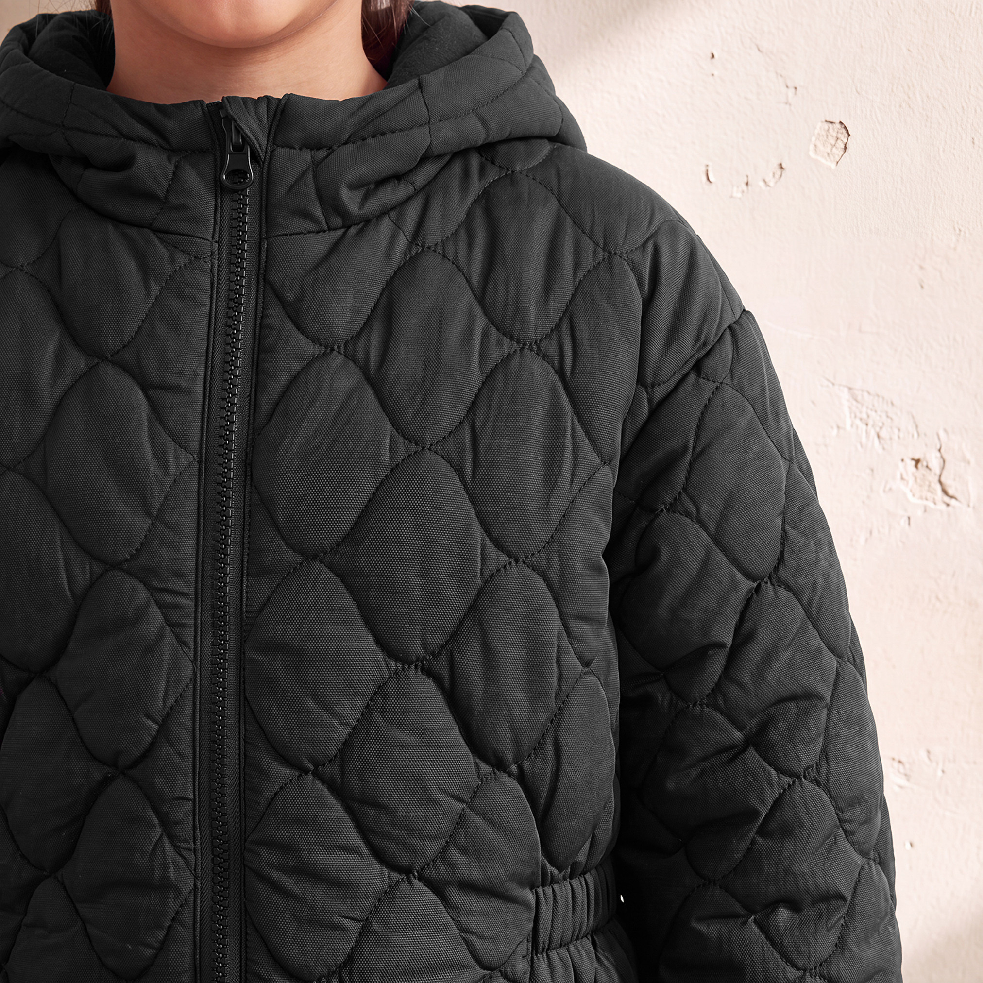 جاكيت مبطن بقبعة وجيوب من جونيورز-girls-clothing-winterwear-jacketsandcoats-image-5