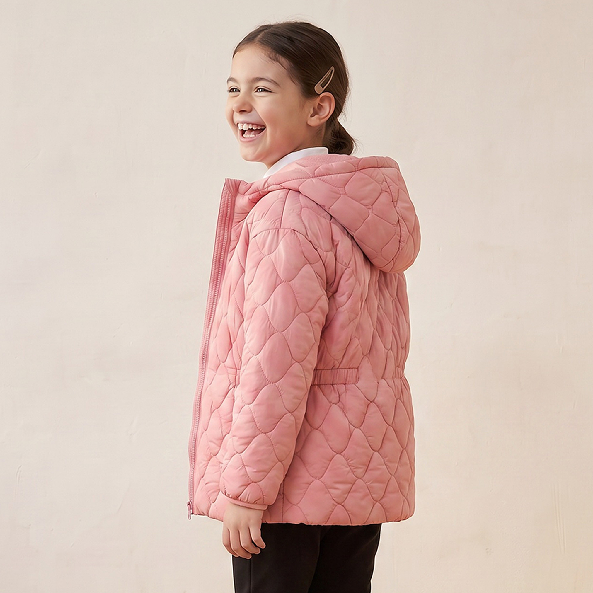 Juniors Quilted Hooded Jacket with Pockets-girls-clothing-winterwear-jacketsandcoats-image-3