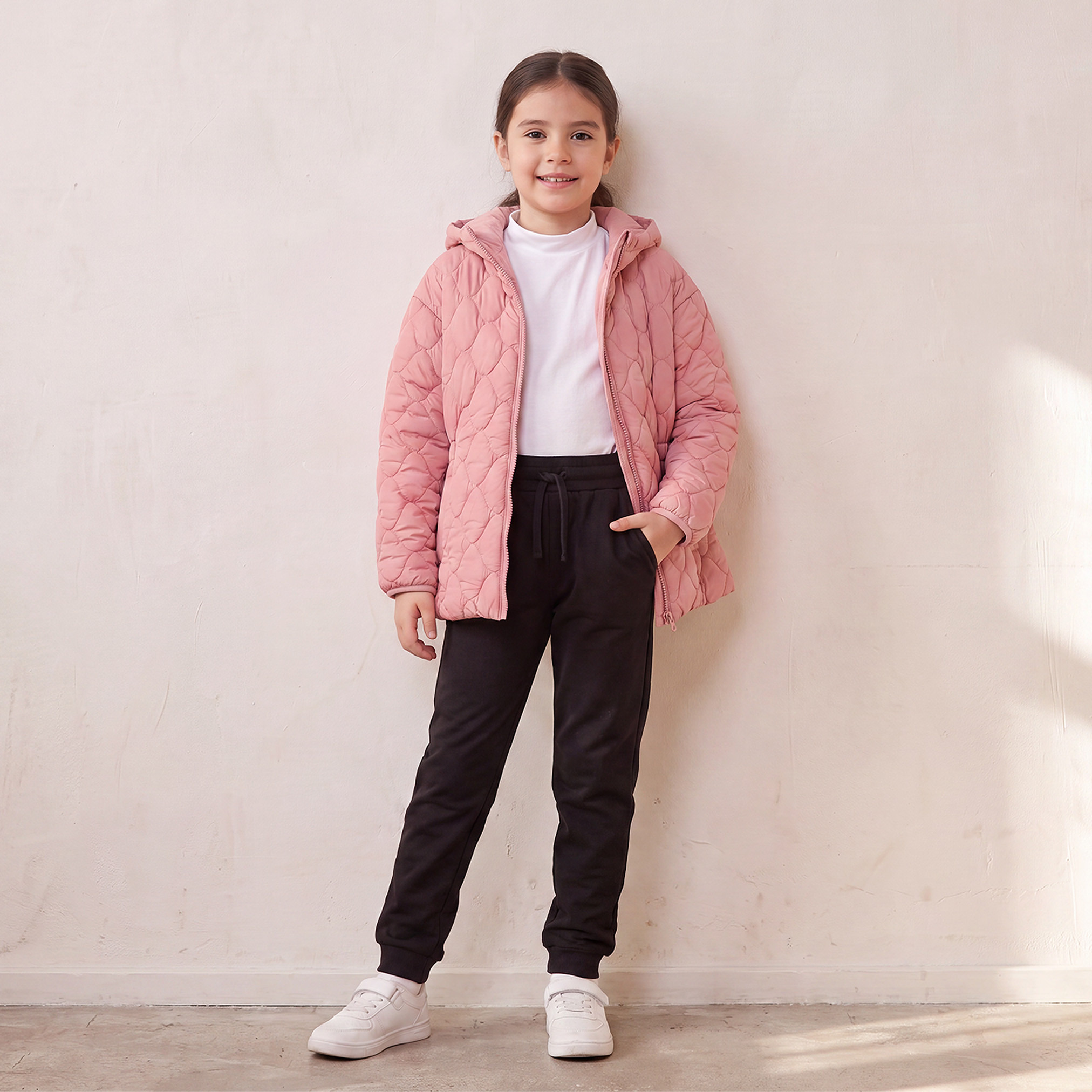 Juniors Quilted Hooded Jacket with Pockets-girls-clothing-winterwear-jacketsandcoats-image-5