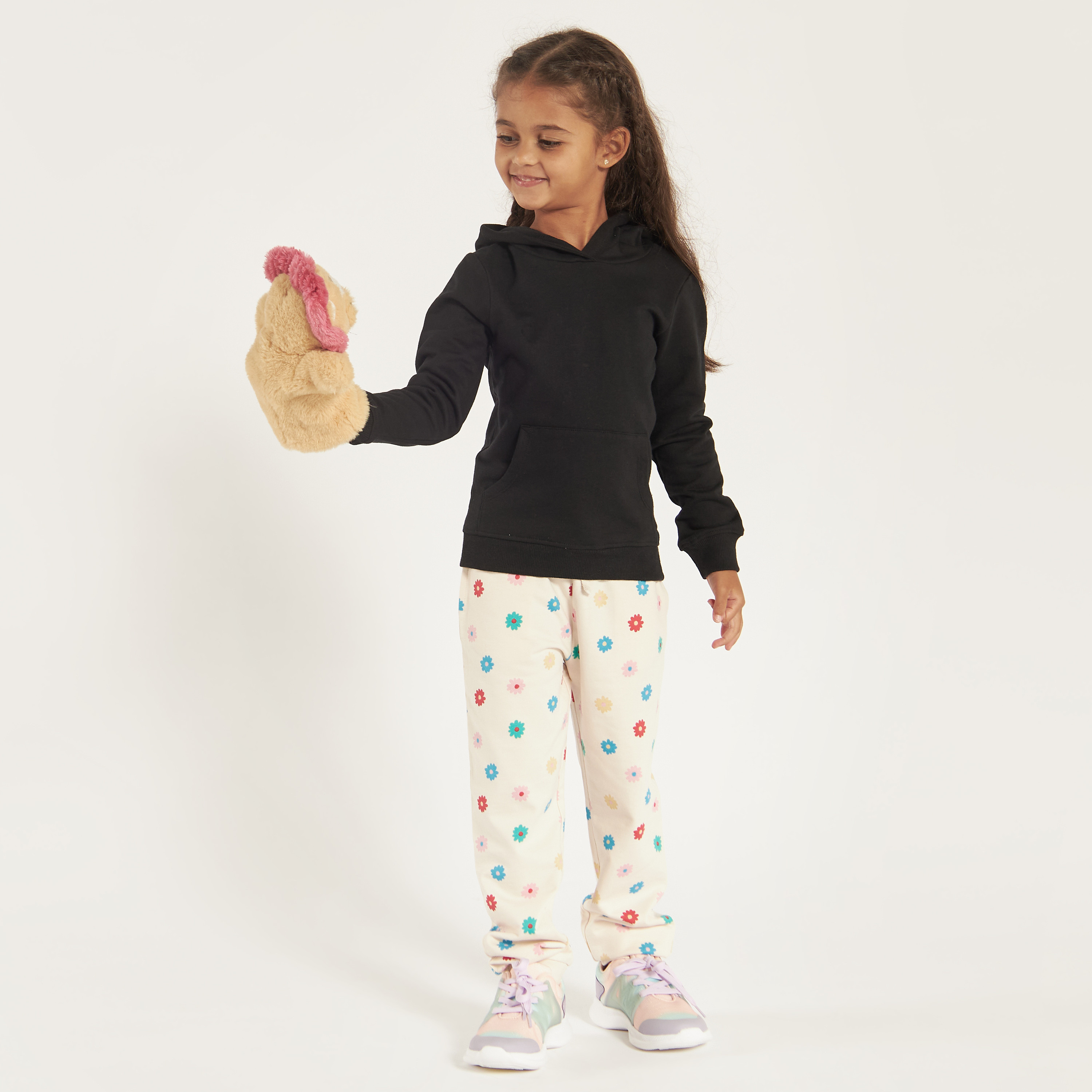 Juniors Solid Sweatshirt with Hood and Pockets-girls-clothing-sweatshirts-image-2