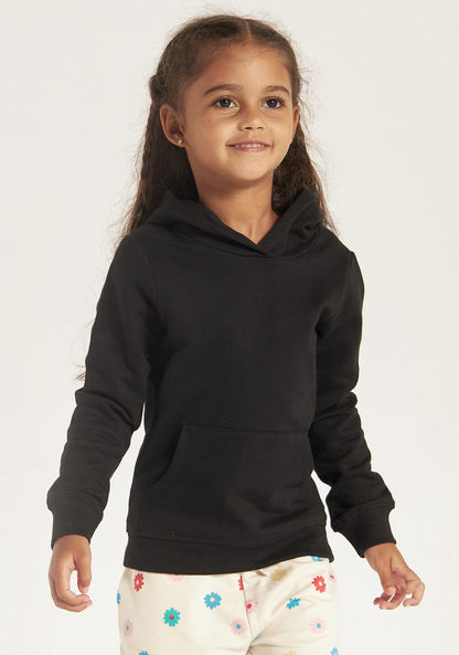 Juniors Solid Sweatshirt with Hood and Pockets-Coats and Jackets-image-1