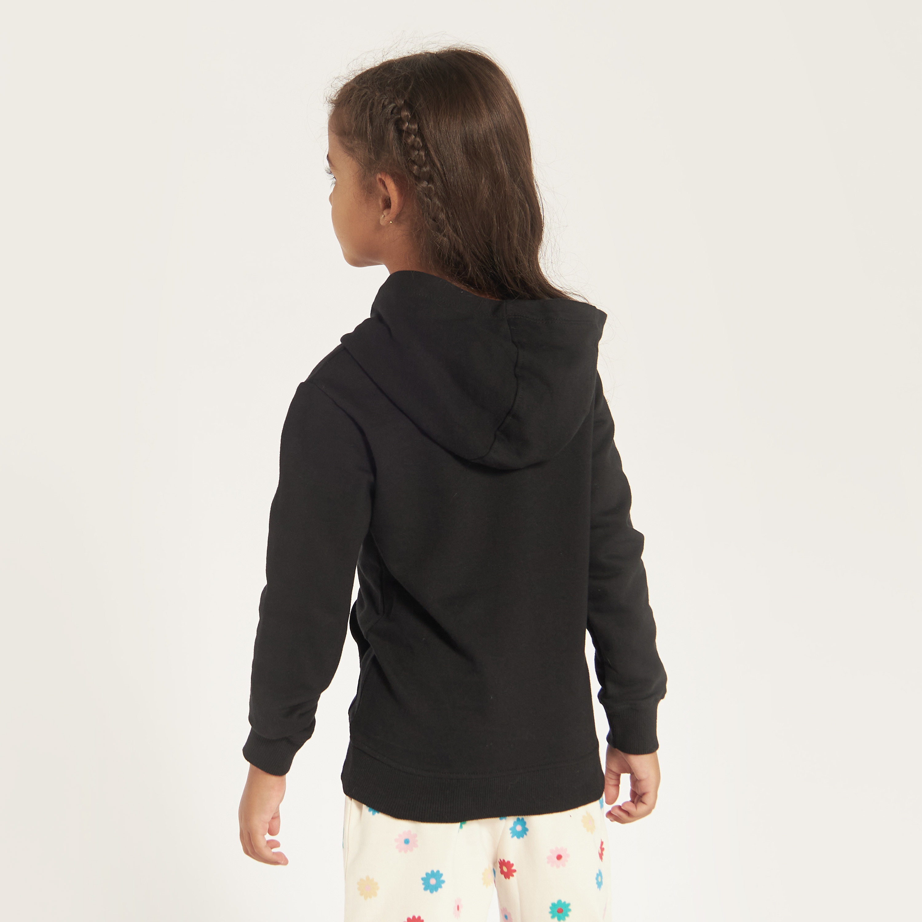 Juniors Solid Sweatshirt with Hood and Pockets-girls-clothing-sweatshirts-image-4