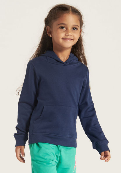 Juniors Solid Sweatshirt with Hood and Pockets-Coats and Jackets-image-1
