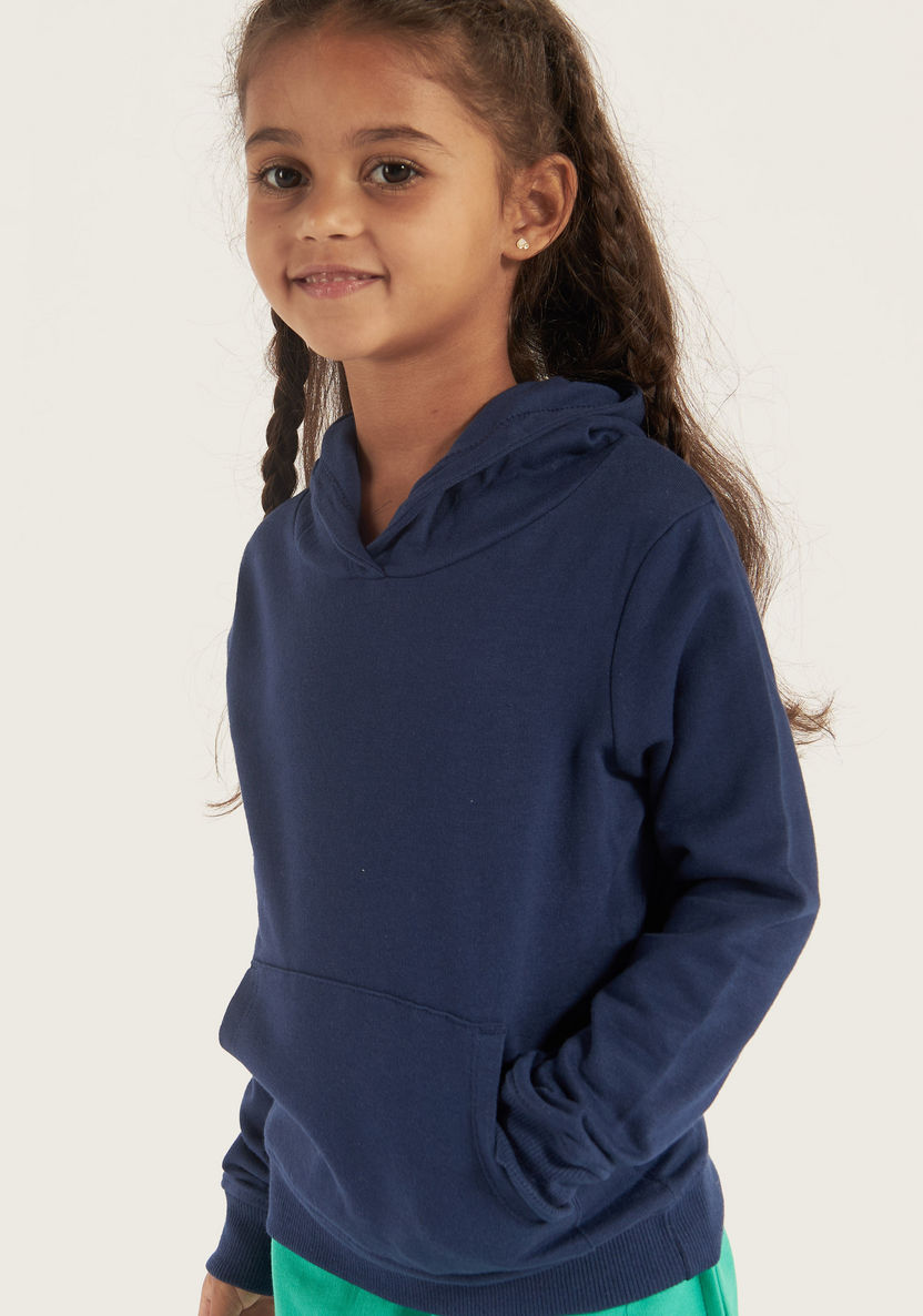 Juniors Solid Sweatshirt with Hood and Pockets-Coats and Jackets-image-2