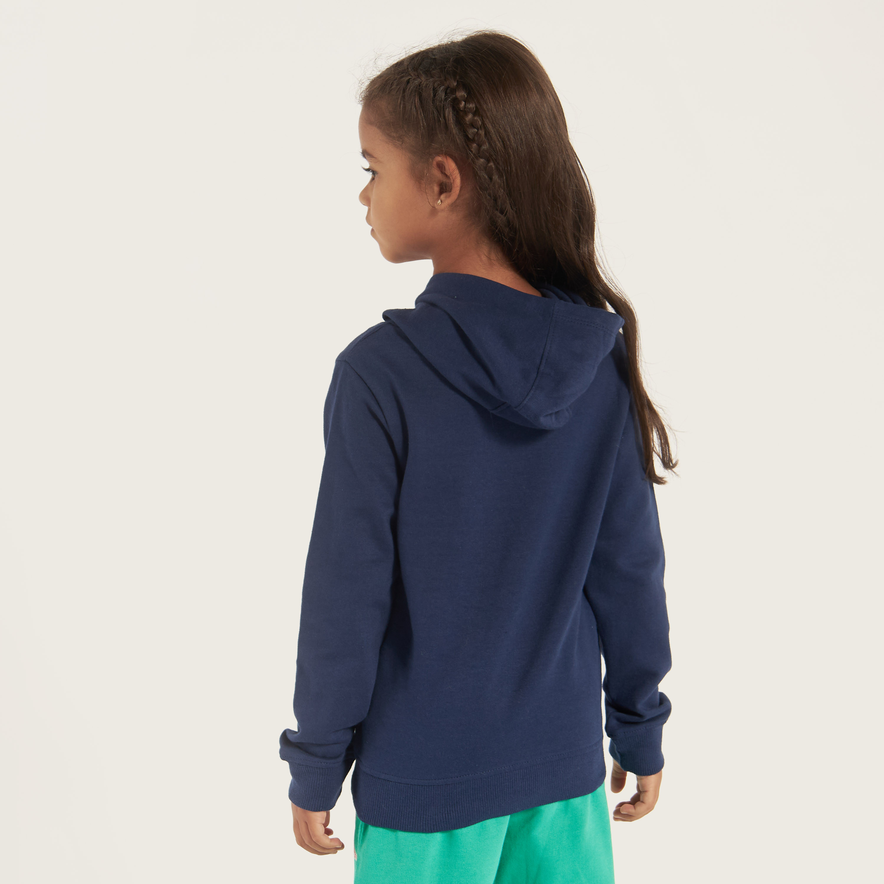 Juniors Solid Sweatshirt with Hood and Pockets-girls-clothing-sweatshirts-image-4