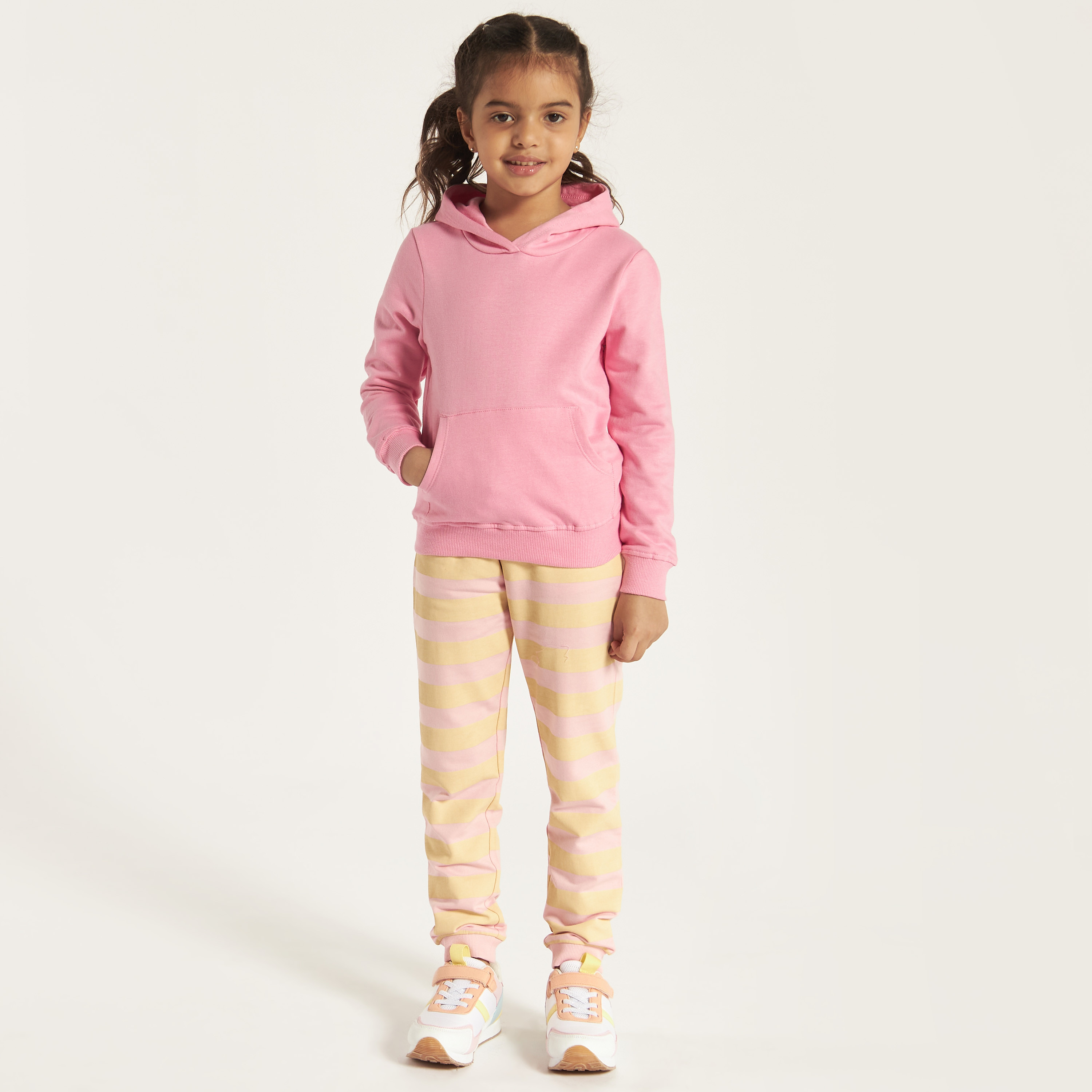 Juniors Solid Sweatshirt with Hood and Pockets-girls-clothing-sweatshirts-image-2