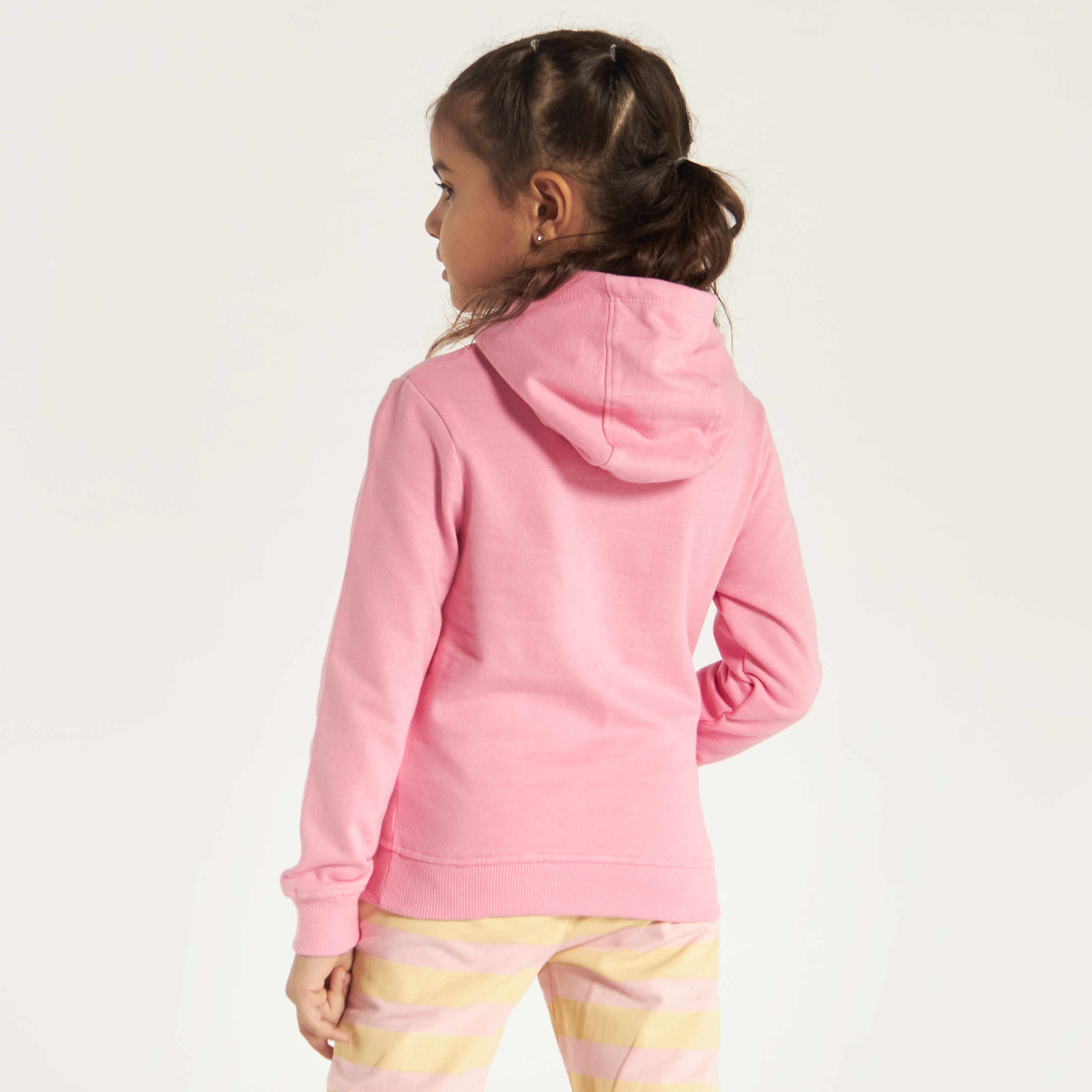 Juniors Solid Sweatshirt with Hood and Pockets-girls-clothing-sweatshirts-image-4