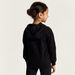 Juniors Solid Zip Through Jacket with Hood and Long Sleeves-Coats and Jackets-thumbnail-3