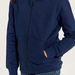 Juniors Solid Zip Through Jacket with Hood and Long Sleeves-Coats and Jackets-thumbnail-2