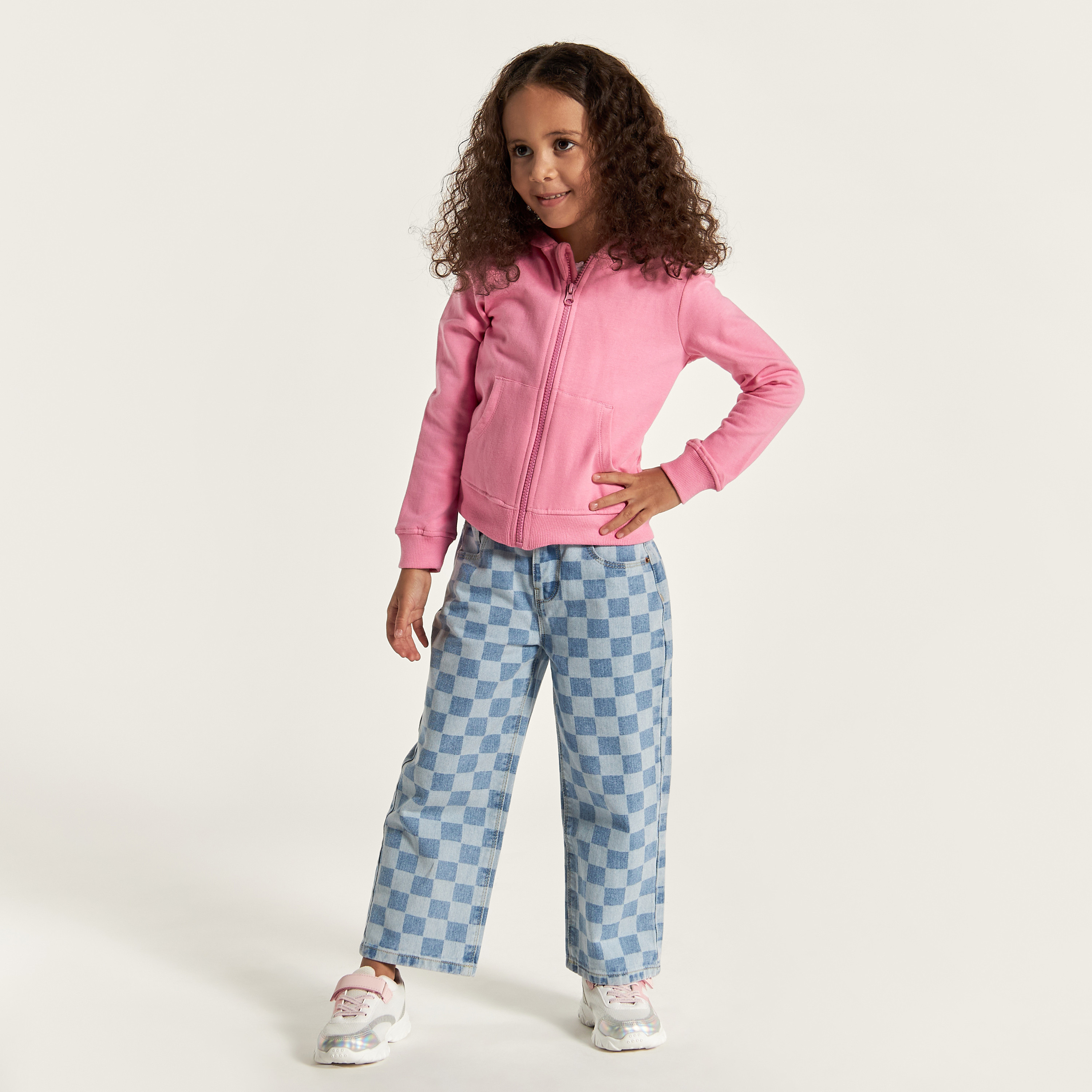 Juniors Solid Zip Through Jacket with Hood and Long Sleeves-girls-clothing-schoolwear-jacketsandcoats-image-2