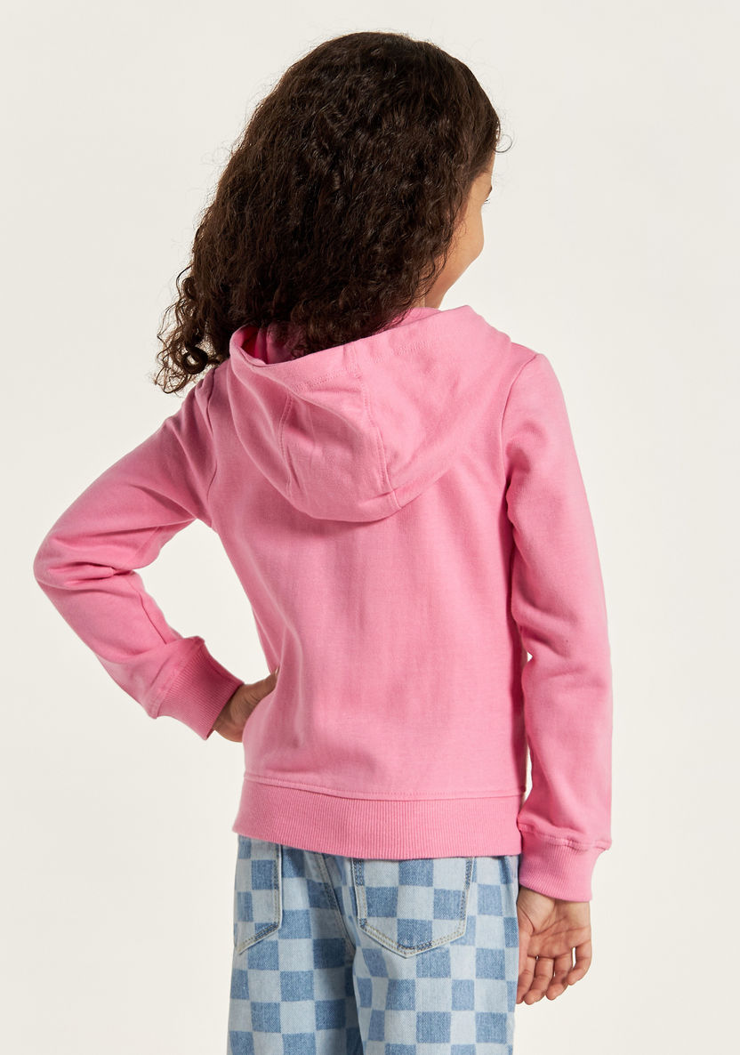 Juniors Solid Zip Through Jacket with Hood and Long Sleeves-Coats and Jackets-image-3