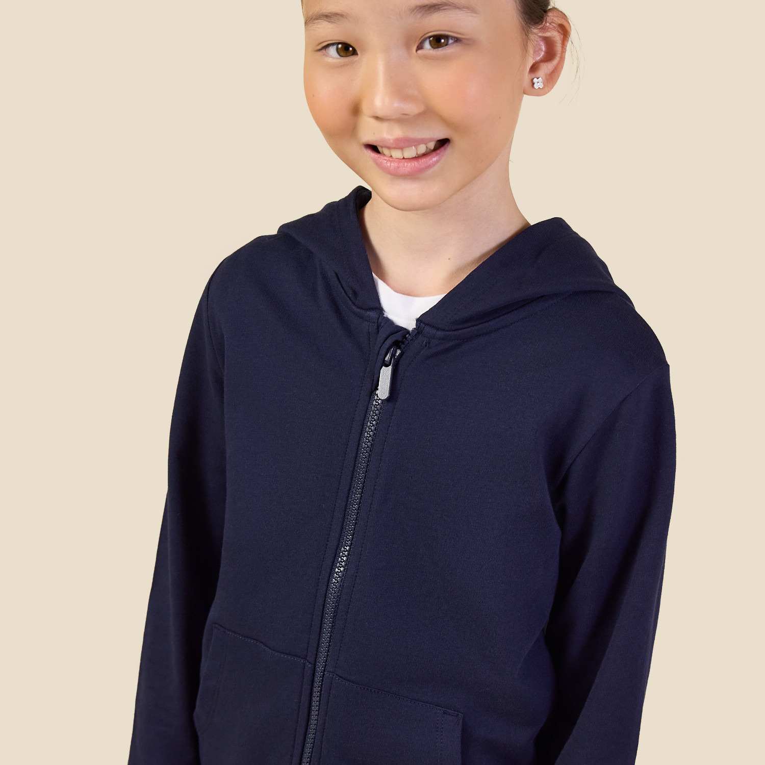 Juniors Hooded Long Sleeves Sweatshirt and Joggers Set with Solid Design-girls-clothing-setsandcoords-image-6