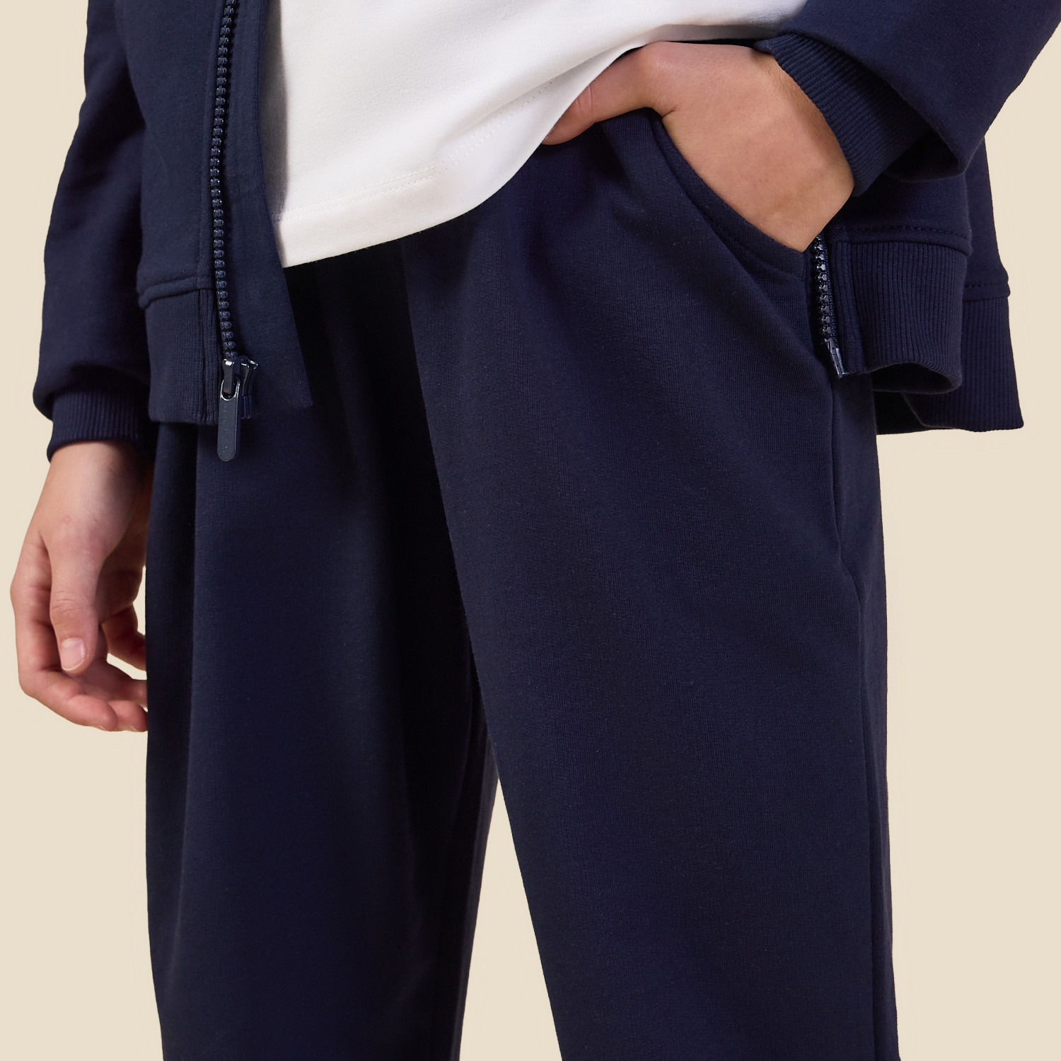 Juniors Hooded Long Sleeves Sweatshirt and Joggers Set with Solid Design-girls-clothing-setsandcoords-image-7