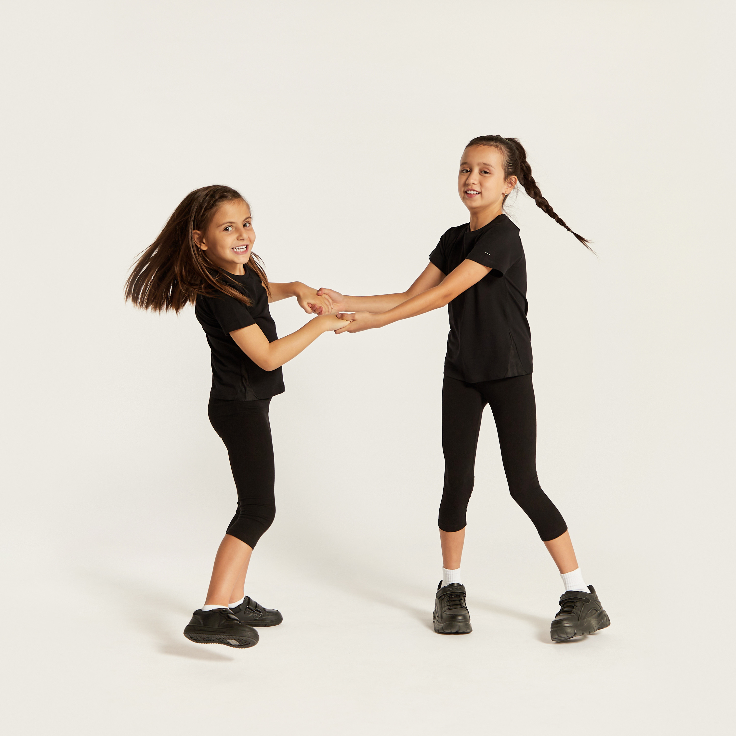 Juniors Solid 3/4 Leggings with Elasticised Waistband-girls-clothing-bottoms-leggings-image-5