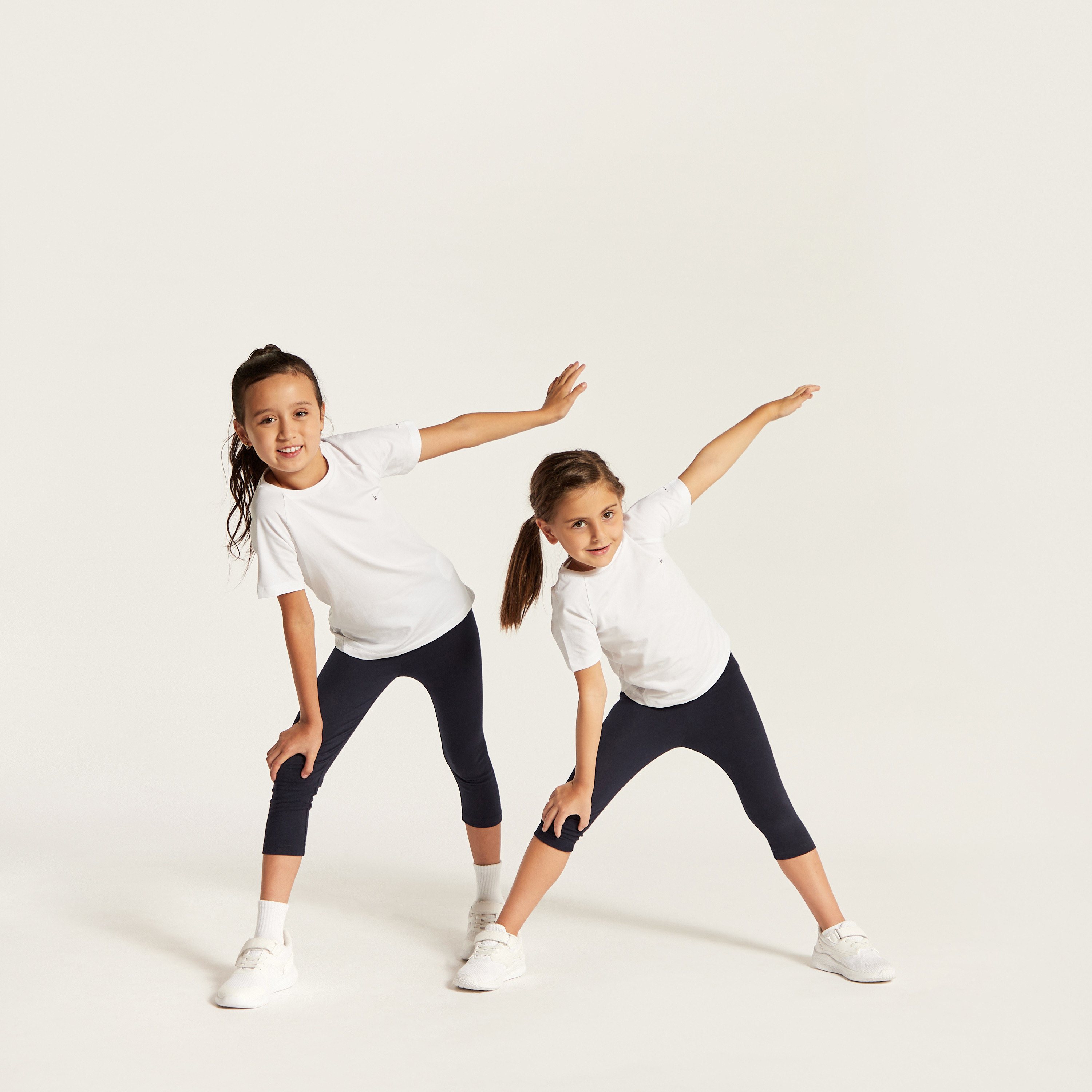 Juniors Solid 3/4 Leggings with Elasticised Waistband-girls-clothing-bottoms-leggings-image-5