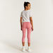 Juniors Solid 3/4 Leggings with Elasticised Waistband-Bottoms-thumbnail-3