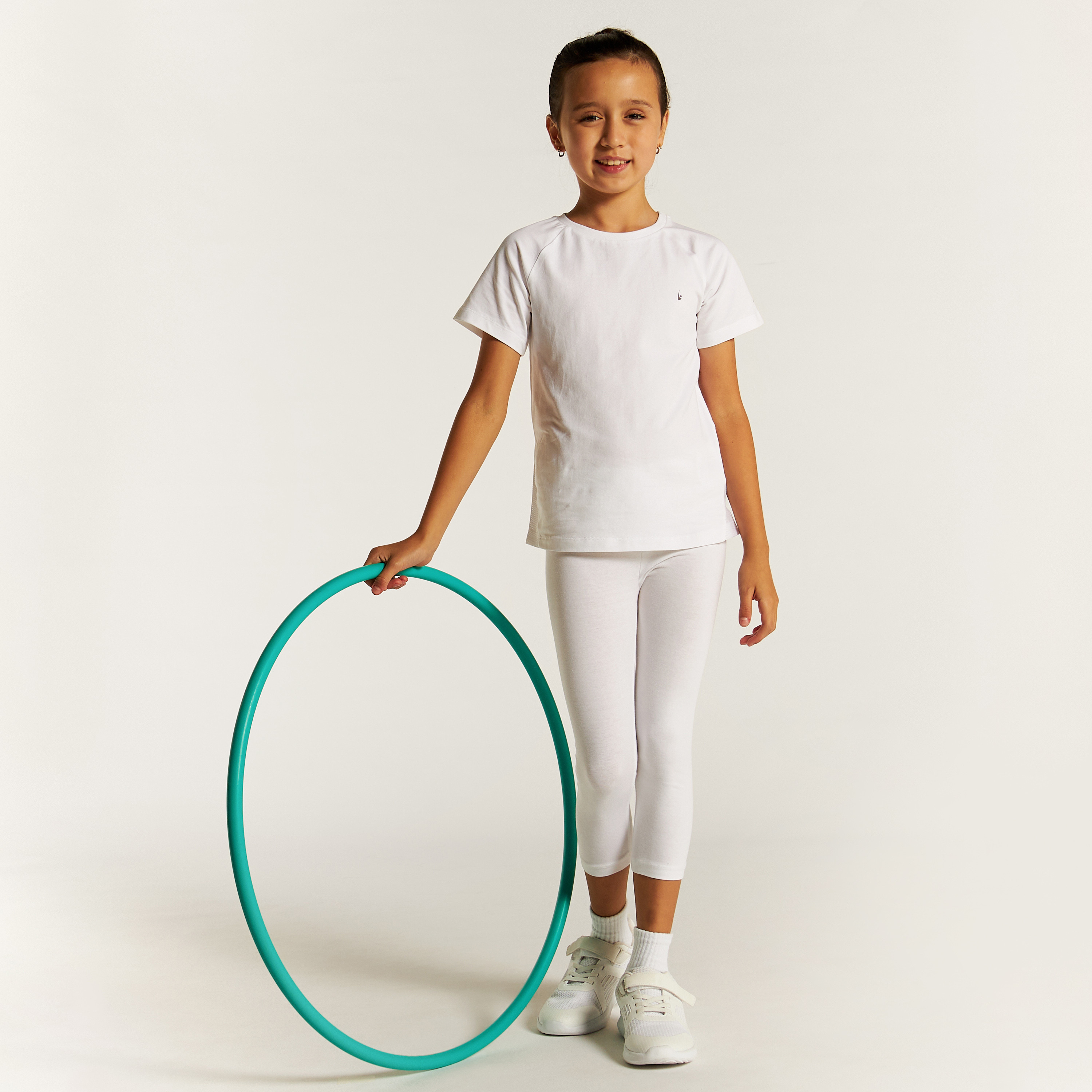 Juniors Solid 3/4 Leggings with Elasticised Waistband-girls-clothing-bottoms-leggings-image-2