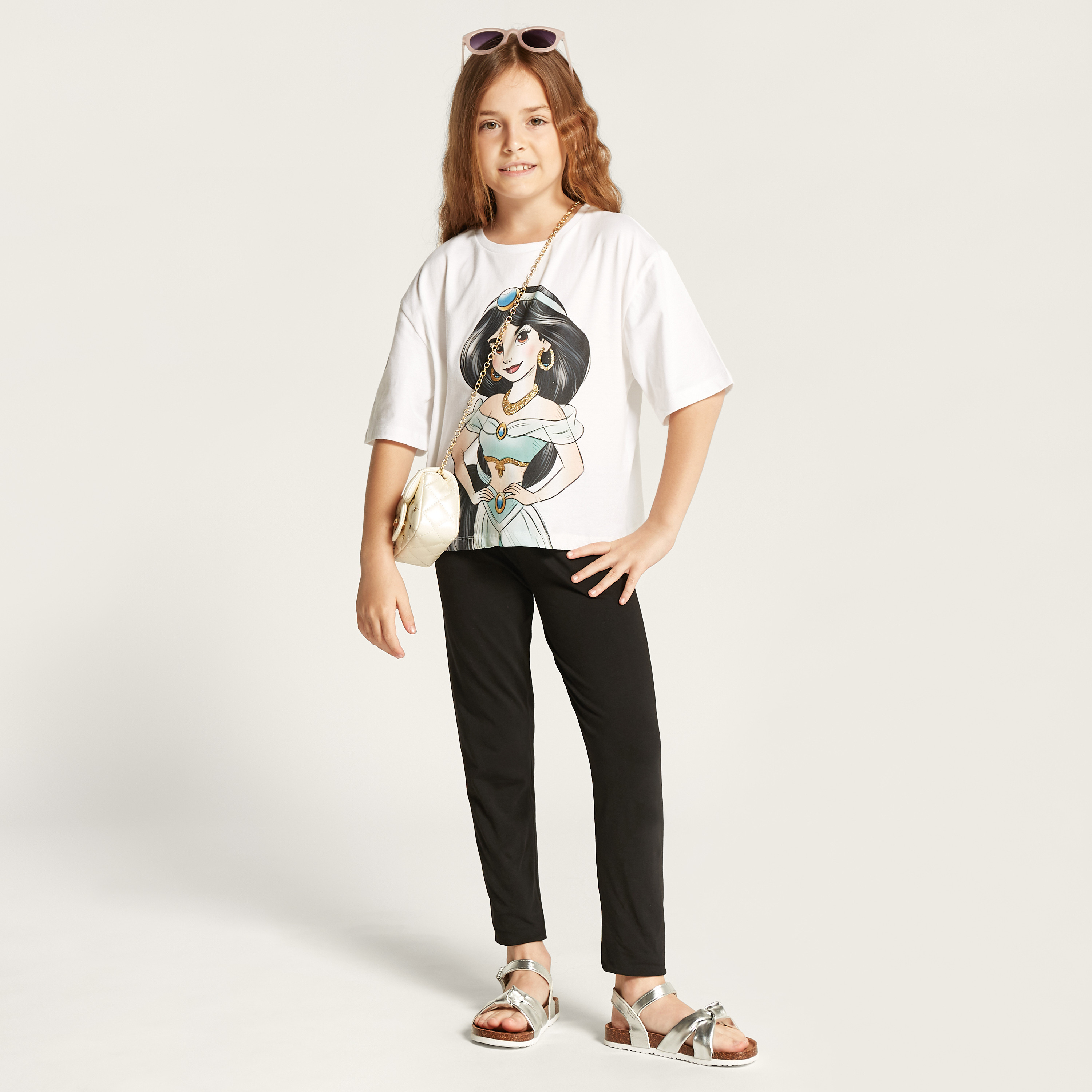 Juniors Solid Leggings with Elasticated Waistband-girls-clothing-bottoms-leggings-image-2