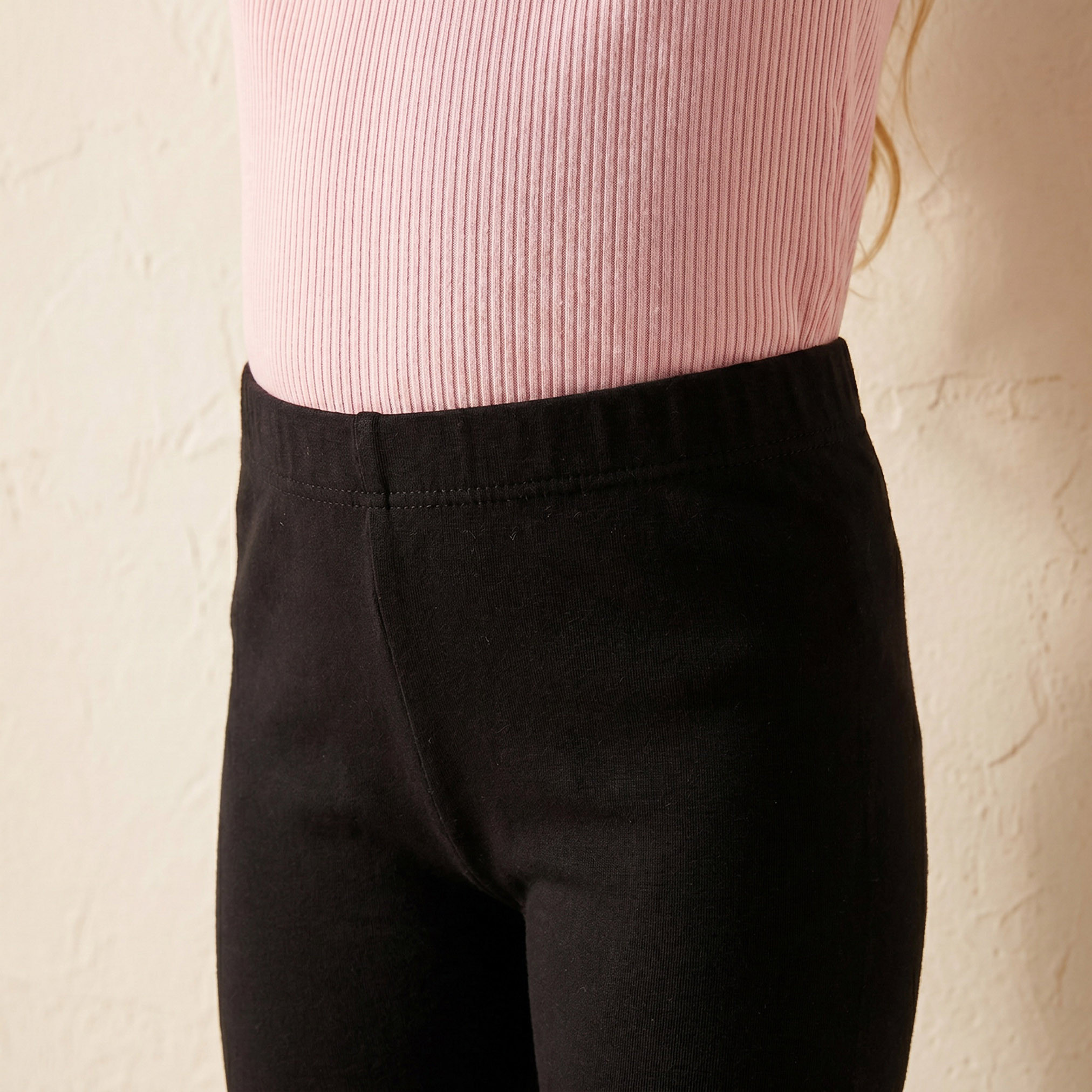 Juniors Solid Leggings with Elasticated Waistband-girls-clothing-schoolwear-bottoms-leggings-image-6