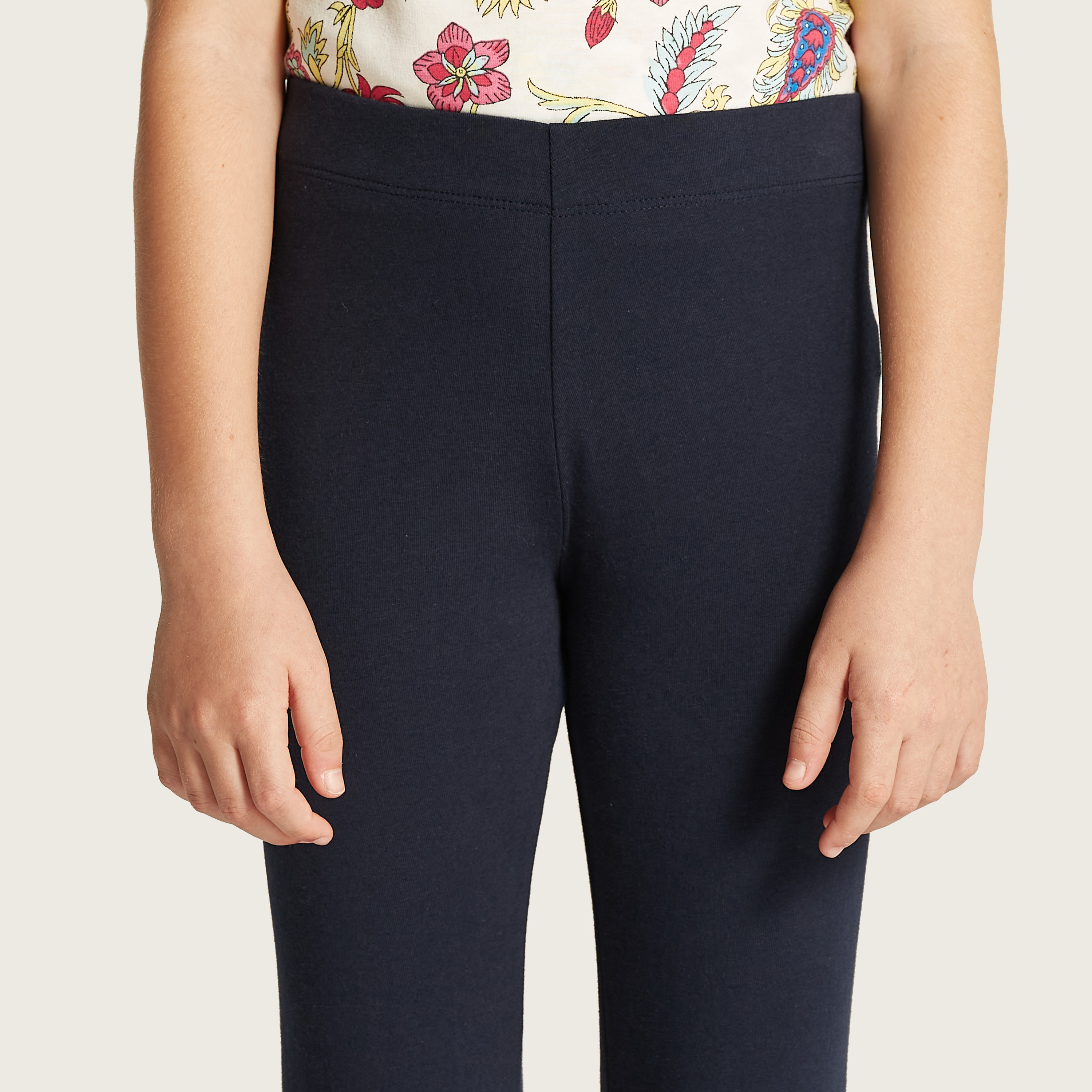 Juniors Solid Leggings with Elasticated Waistband-girls-clothing-bottoms-leggings-image-3