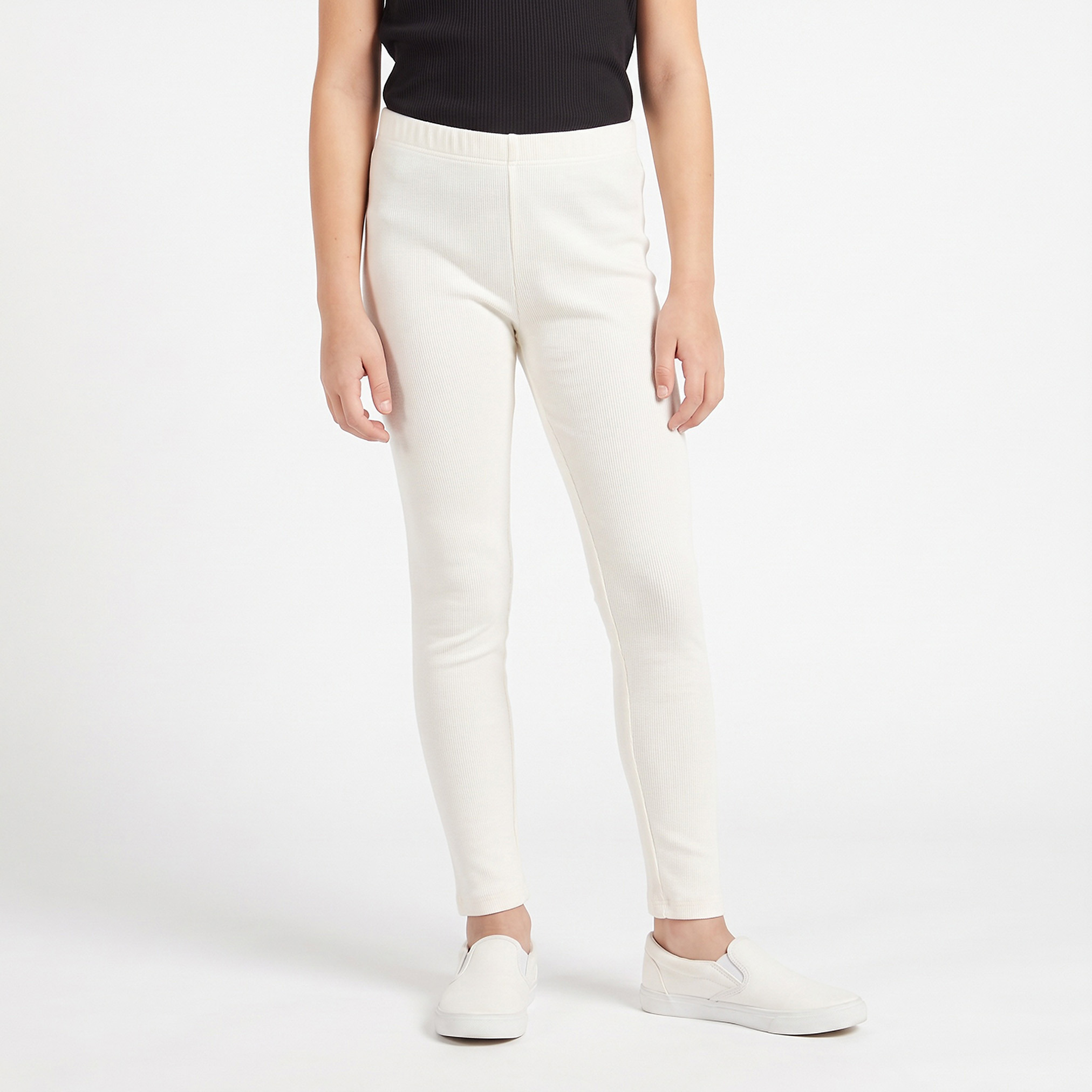 طقم بنطلون ليقنز بخصر مطاطي قطعتين من جونيورز-girls-clothing-schoolwear-bottoms-leggings-image-1