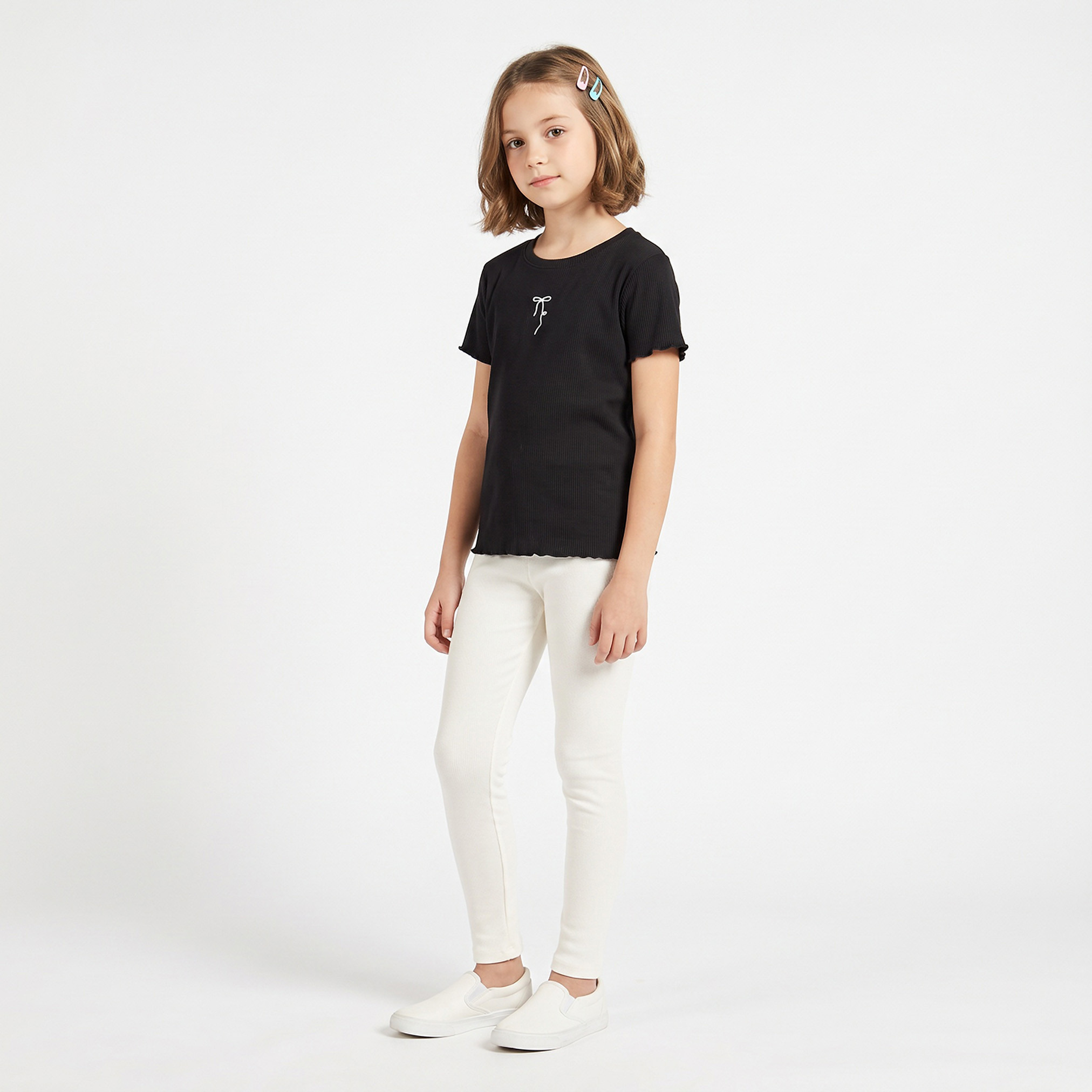طقم بنطلون ليقنز بخصر مطاطي قطعتين من جونيورز-girls-clothing-schoolwear-bottoms-leggings-image-2