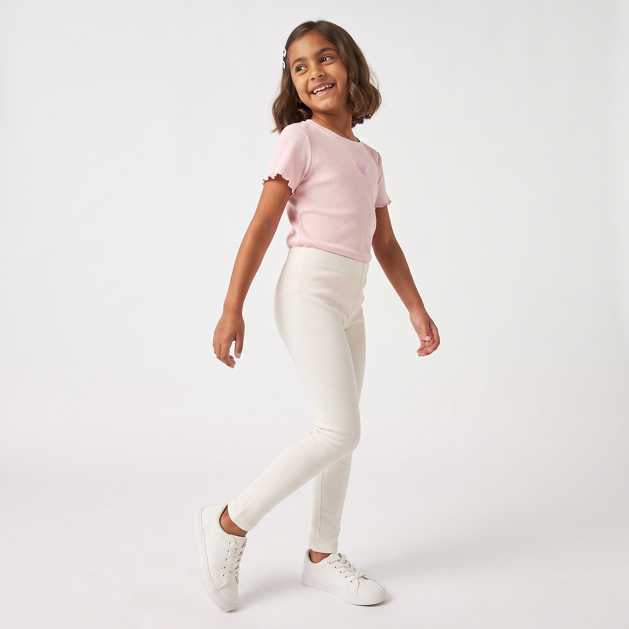 Pack of 2 Juniors Leggings with Elastic Waistband-girls-clothing-schoolwear-bottoms-leggings-image-6
