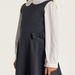 Juniors Solid Pinafore with Bow Accent-Dresses-thumbnailMobile-2