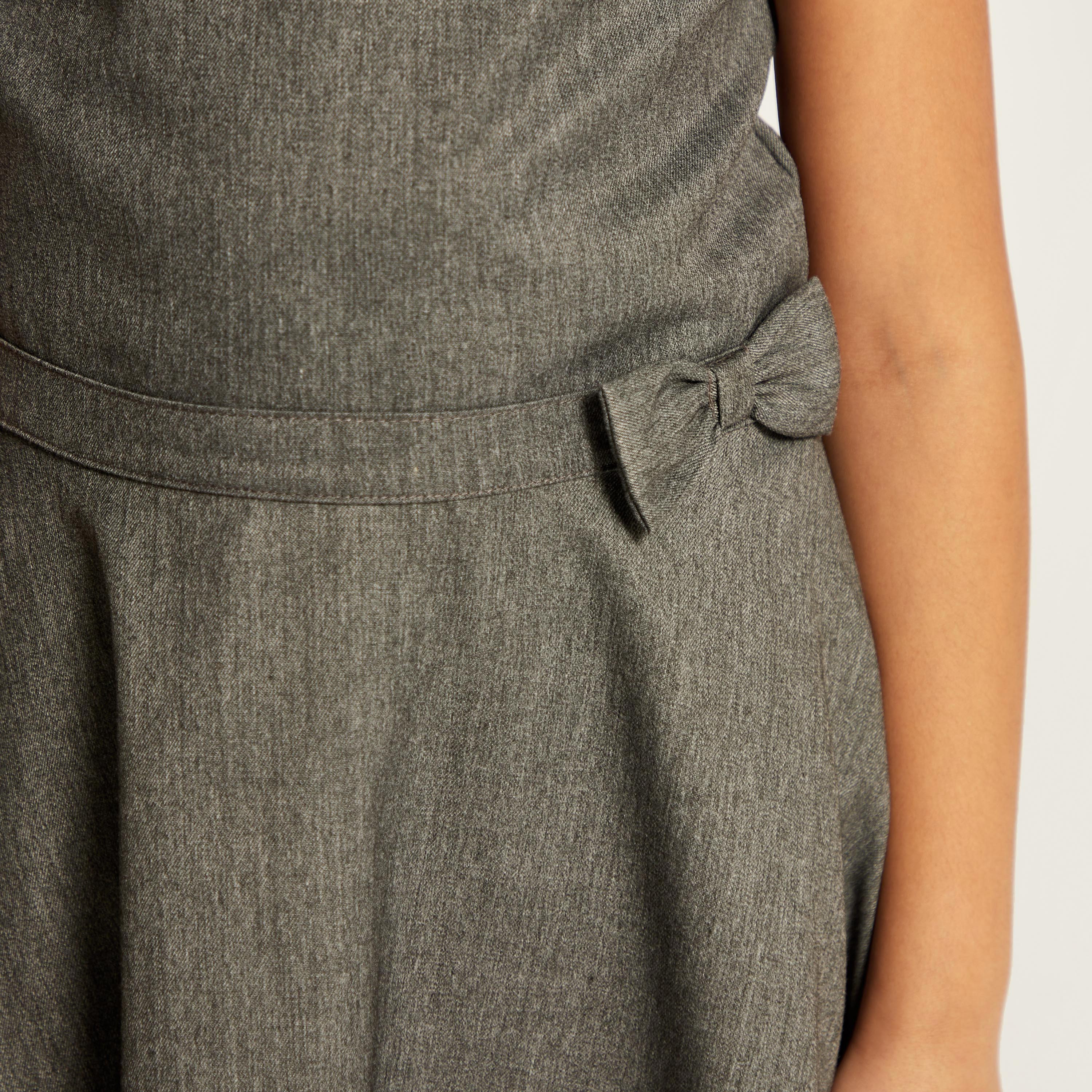 Juniors Solid Pinafore with Bow Accent-girls-clothing-dressesandjumpsuits-image-3