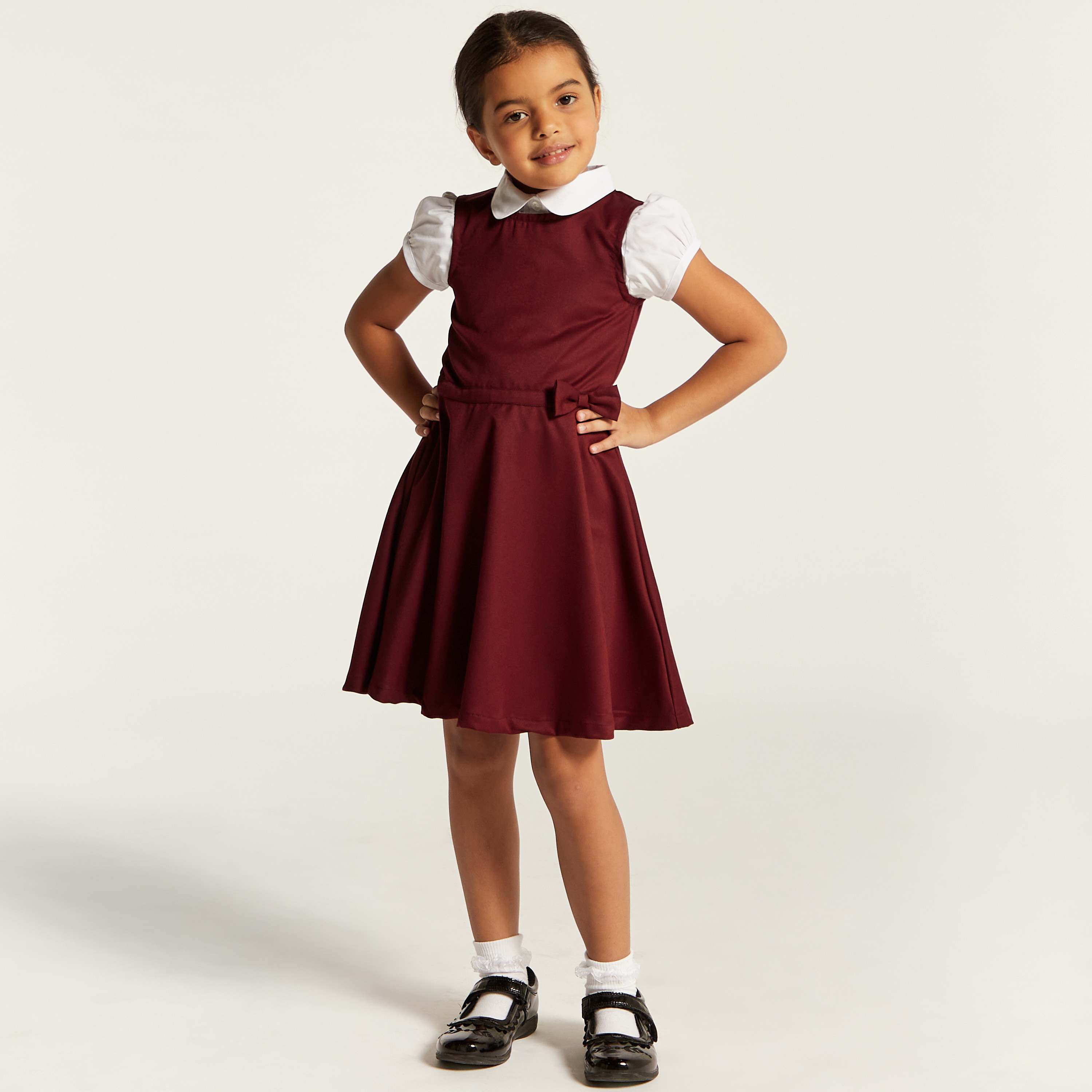 Maroon school pinafore best sale