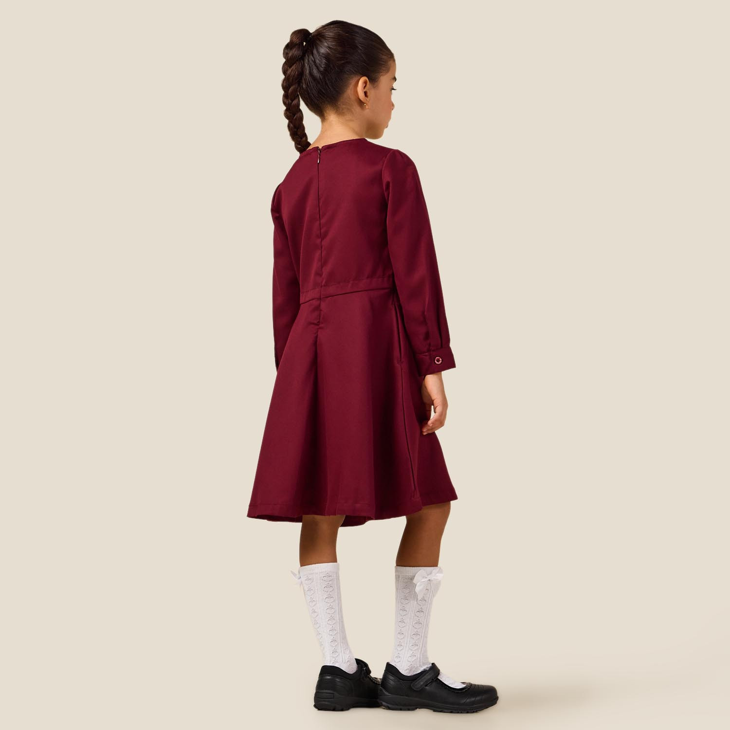 Juniors Solid Pinafore with Bow Accent-girls-clothing-dressesandjumpsuits-image-3