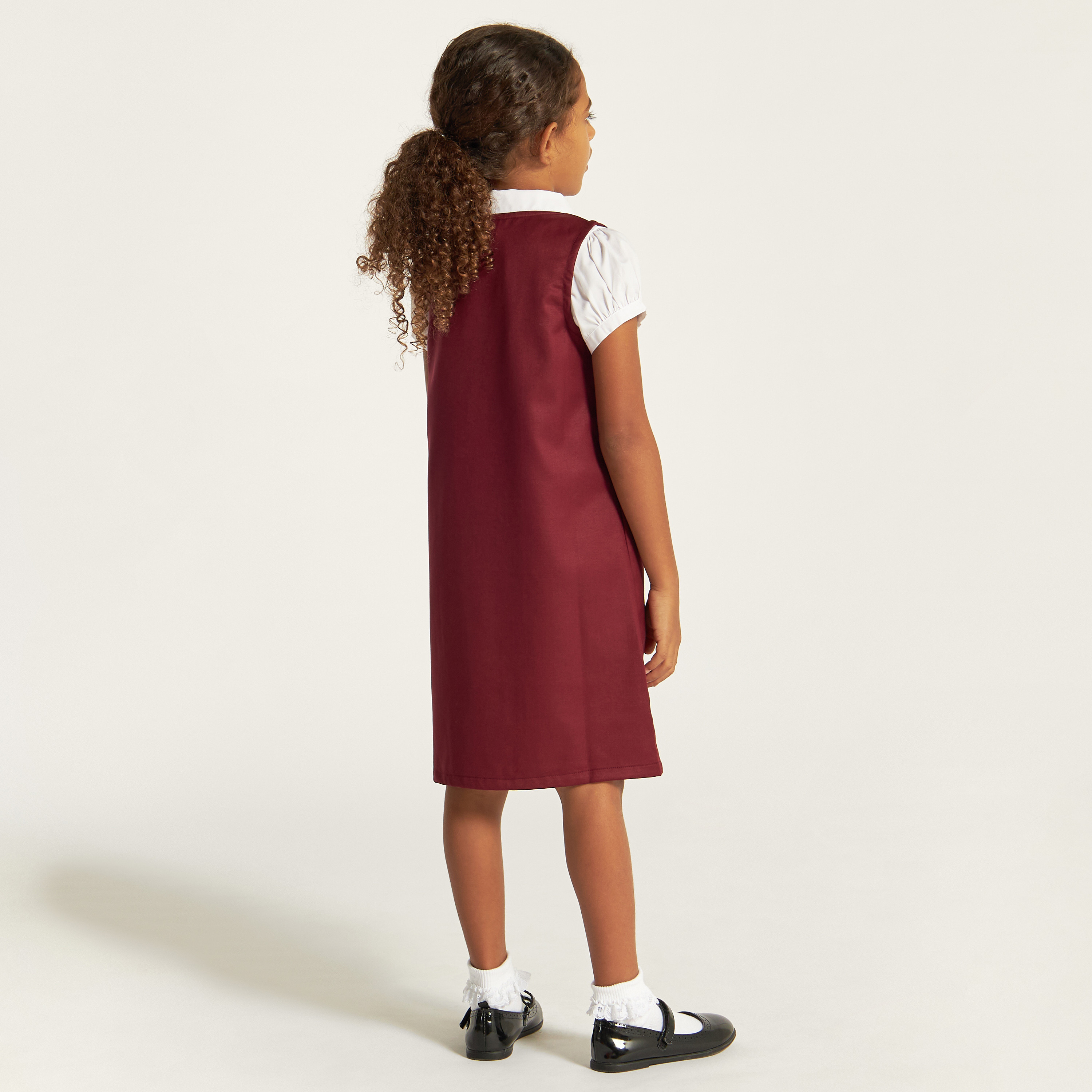 Juniors Solid Pinafore with Ruffle Detail-girls-clothing-dressesandjumpsuits-image-4