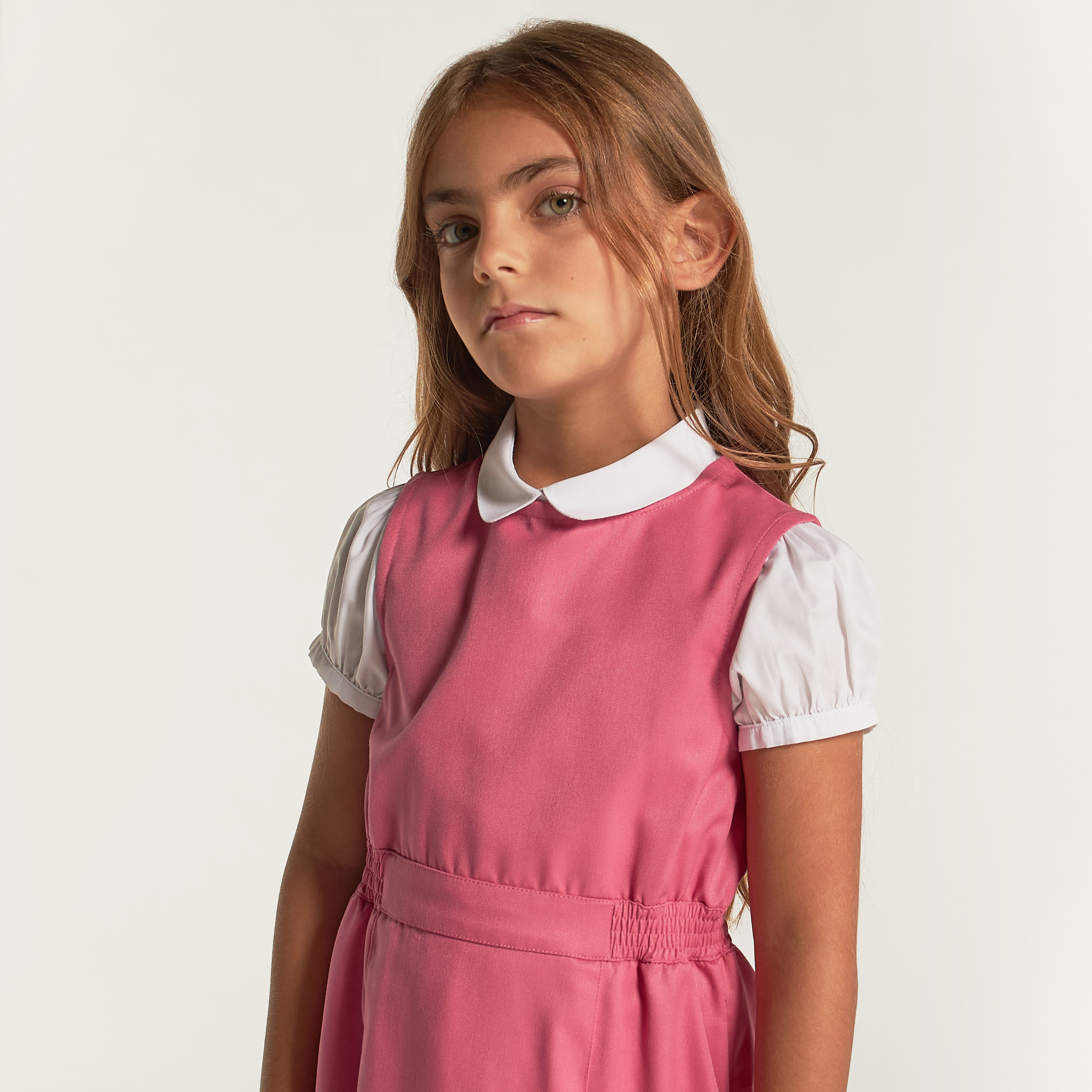 Juniors Solid Pinafore with Round Neck-girls-clothing-dressesandjumpsuits-image-3