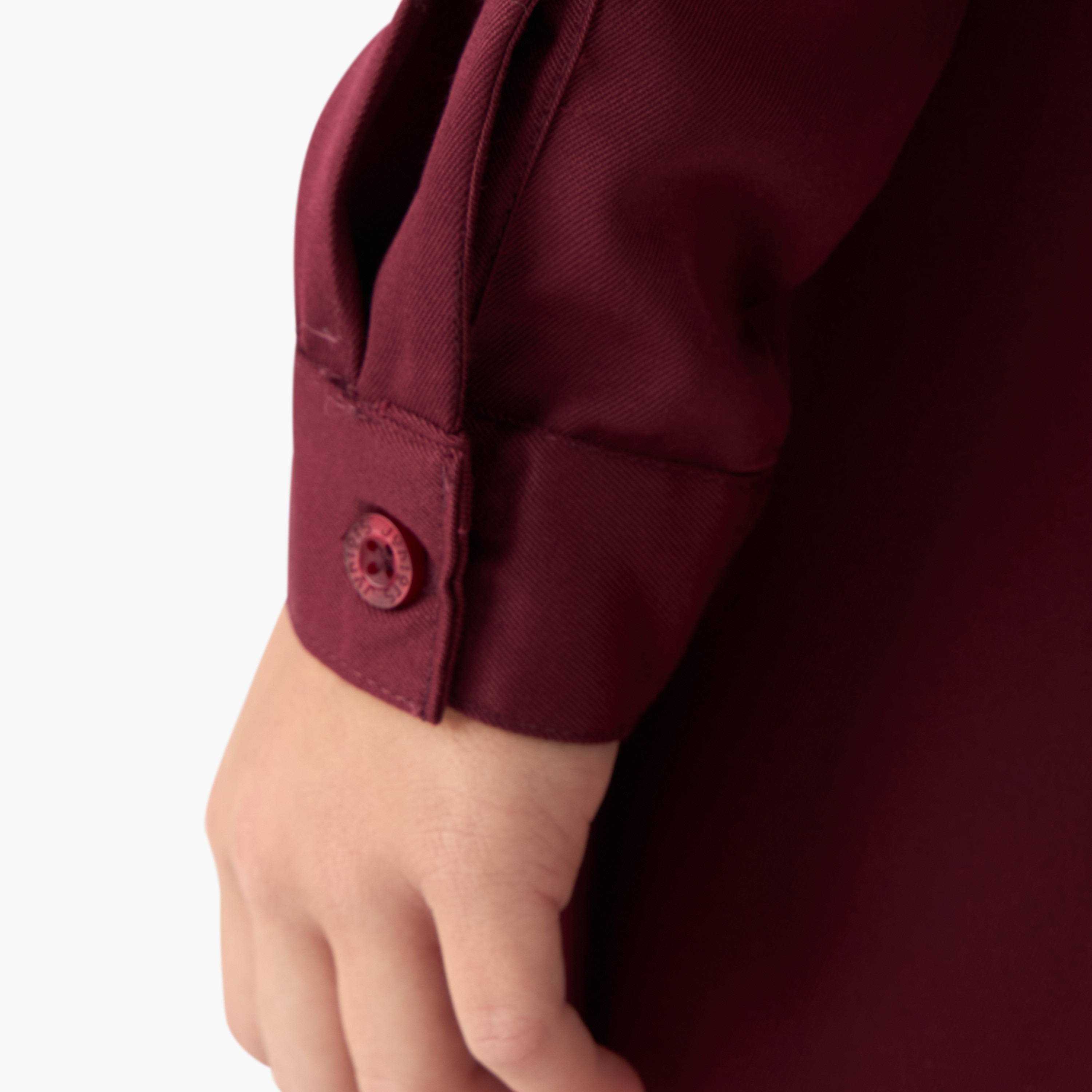 Juniors Solid Pinafore Dress with Button Detail-girls-clothing-dressesandjumpsuits-image-5