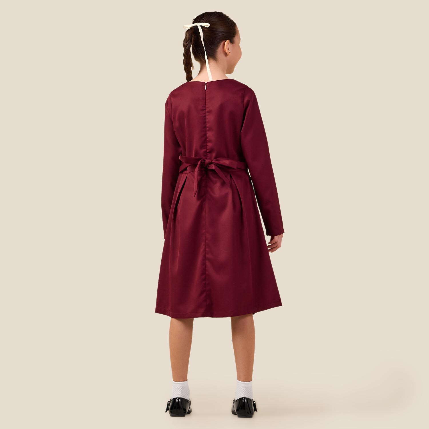 فستان مدرسي أحمر بأكمام طويلة للبنات من جونيورز-girls-clothing-dressesandjumpsuits-image-3