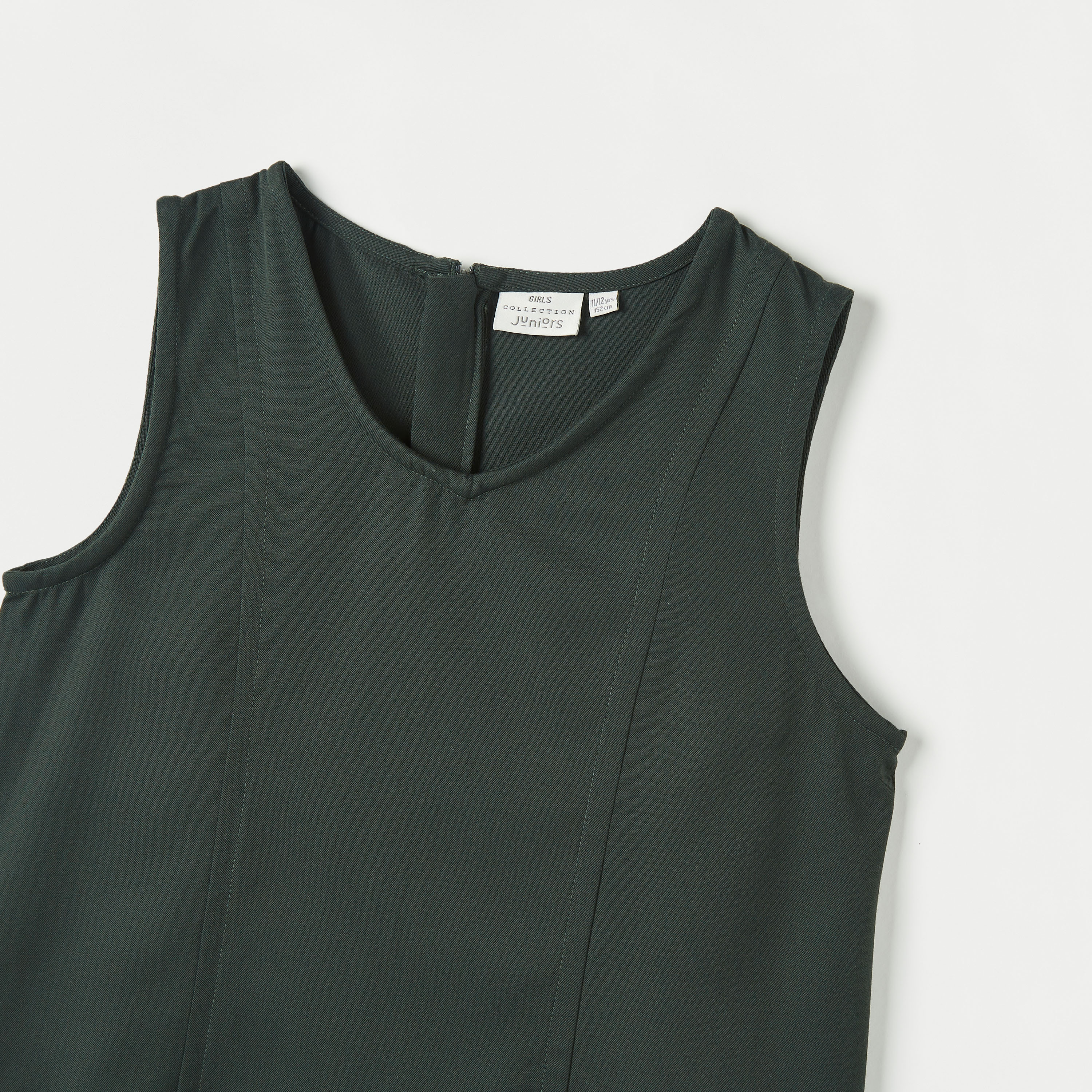 مريلة سادة بحزام ربط وسحاب إغلاق من جونيورز-girls-clothing-dressesandjumpsuits-image-2