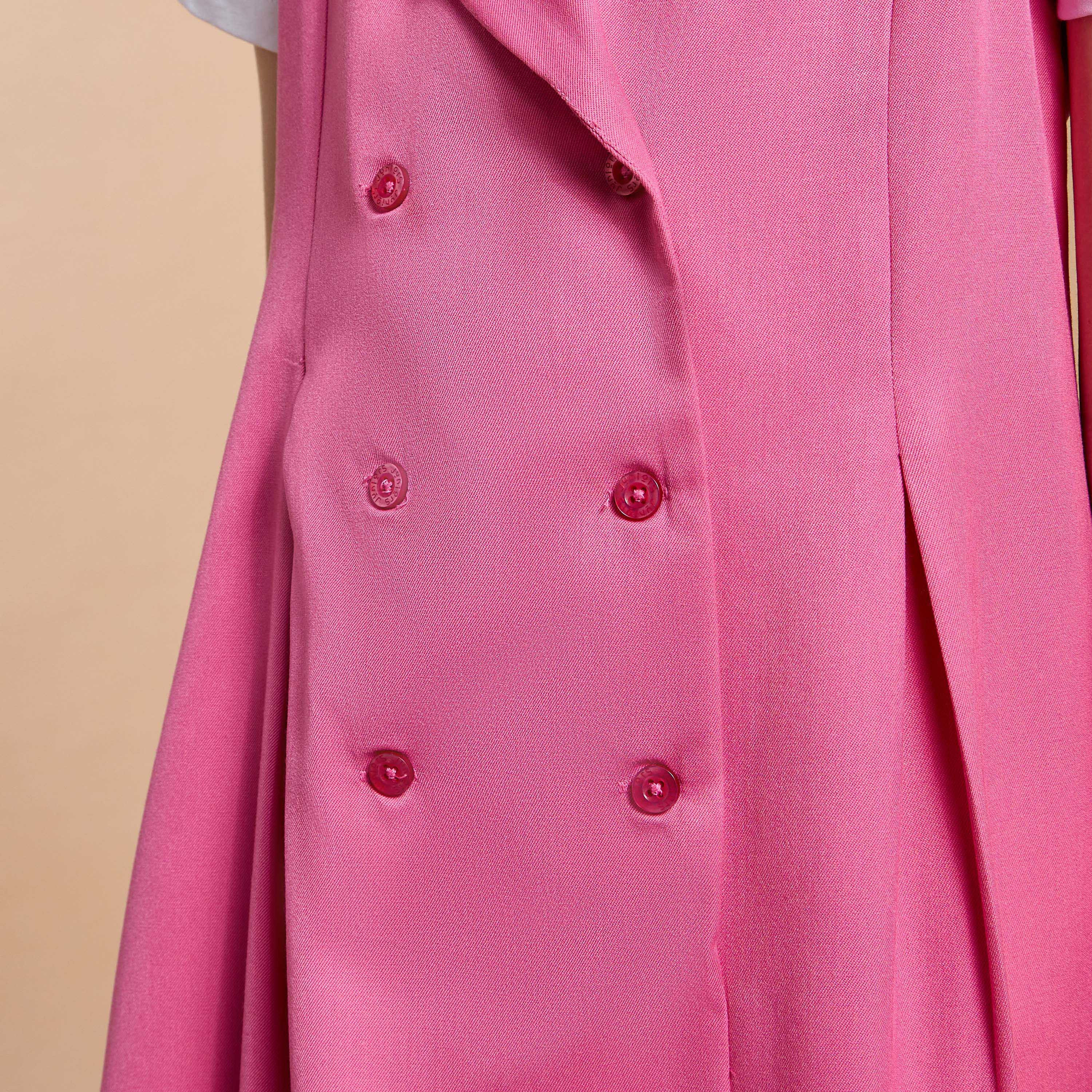 Juniors Solid Pinafore Dress with Button Closure-girls-clothing-dressesandjumpsuits-image-4
