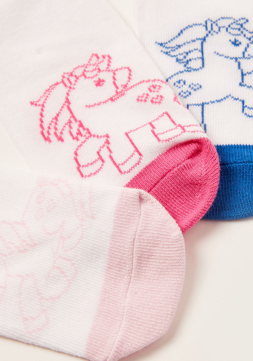 Juniors Unicorn Print Socks - Set of 3-Socks-image-3