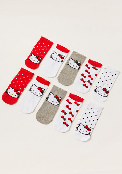 Sanrio Hello Kitty Print Socks - Set of 5-Socks-image-1