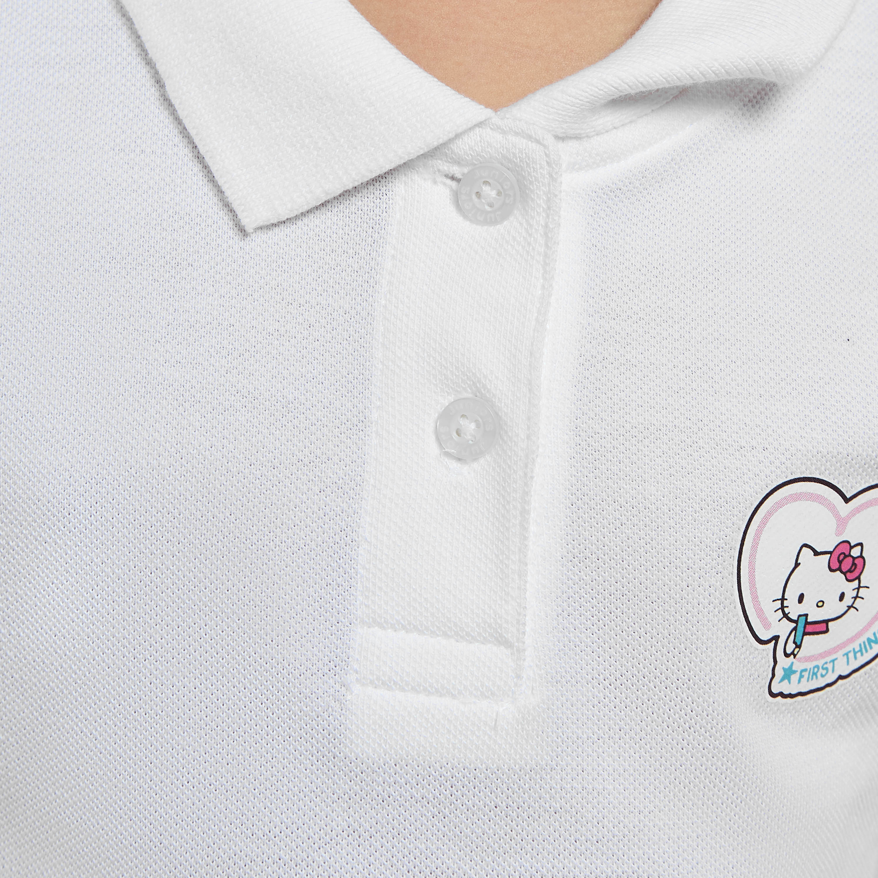 Sanrio Hello Kitty Print Polo T-shirt with Short Sleeves-girls-clothing-tshirts-image-5