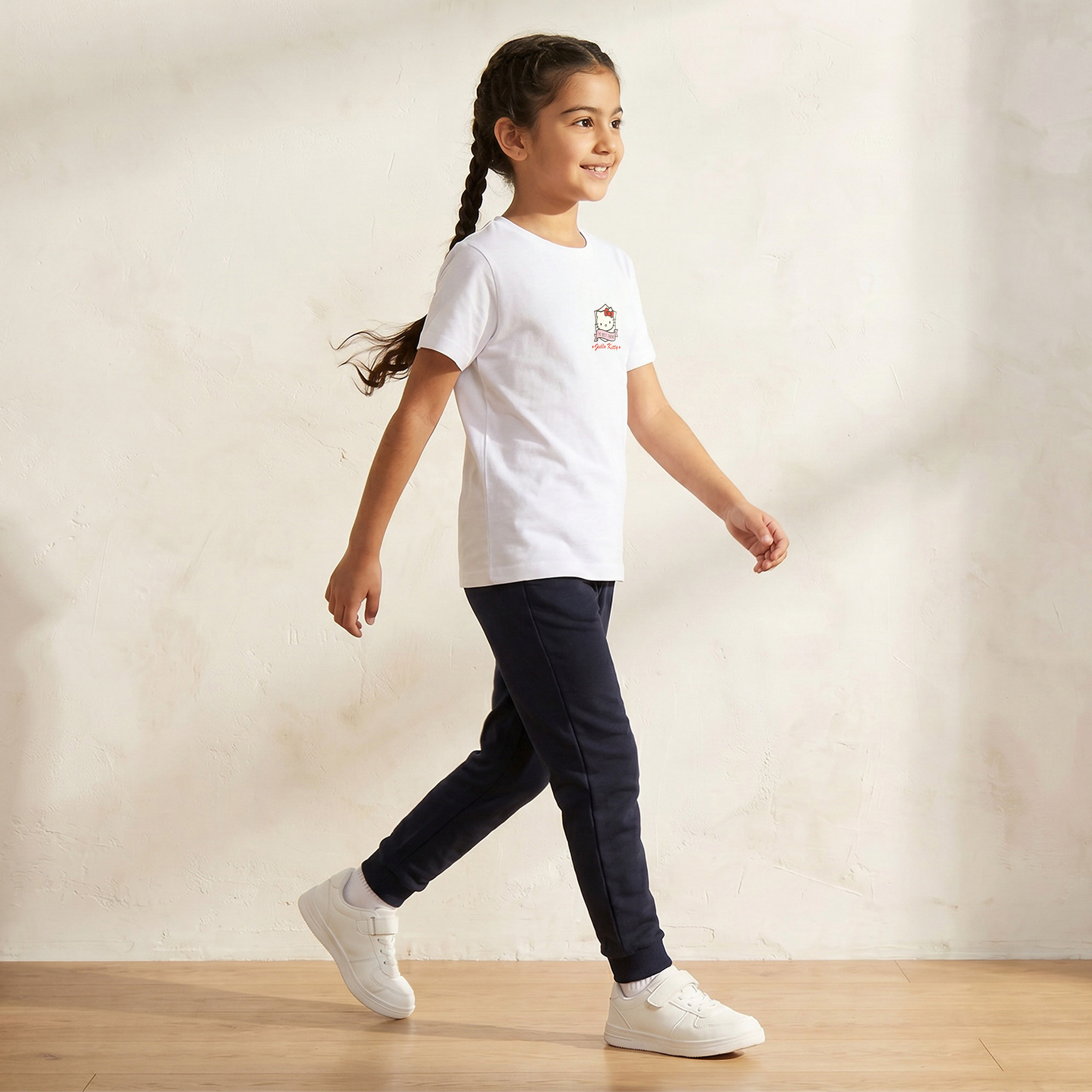 Sanrio Crew Neck Short Sleeves T-shirt with Hello Kitty Print-girls-clothing-schoolwear-tshirts-image-2