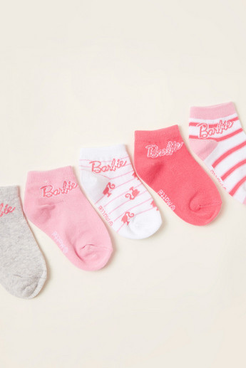 Barbie Print Ankle Length Socks - Set of 5
