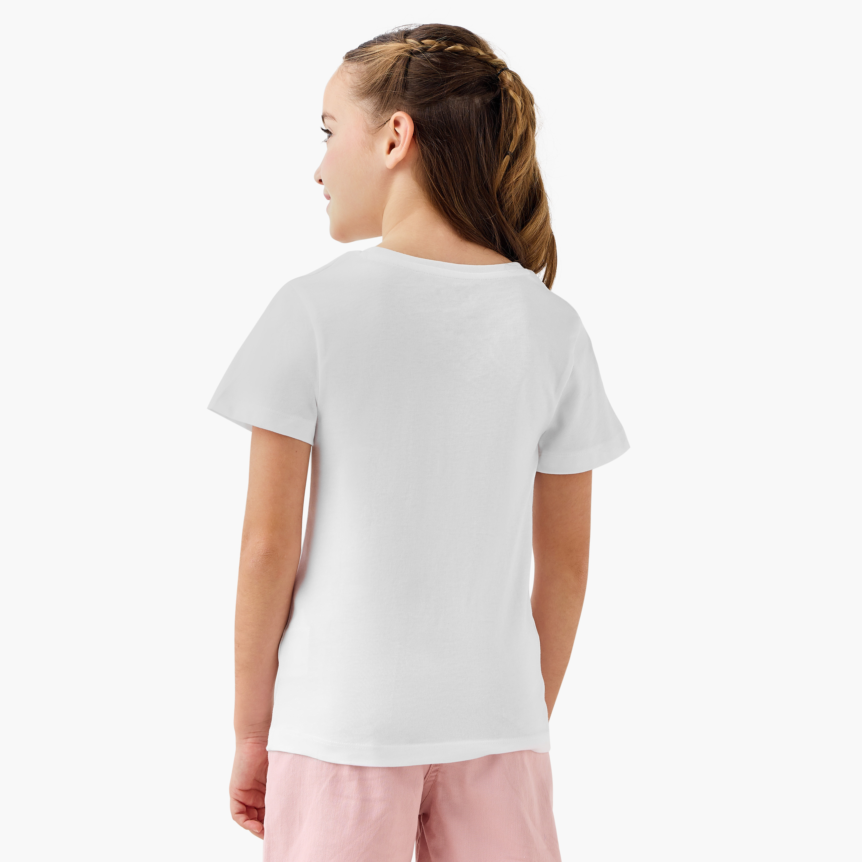 Barbie Print Crew Neck T-shirt-girls-clothing-tshirts-image-3