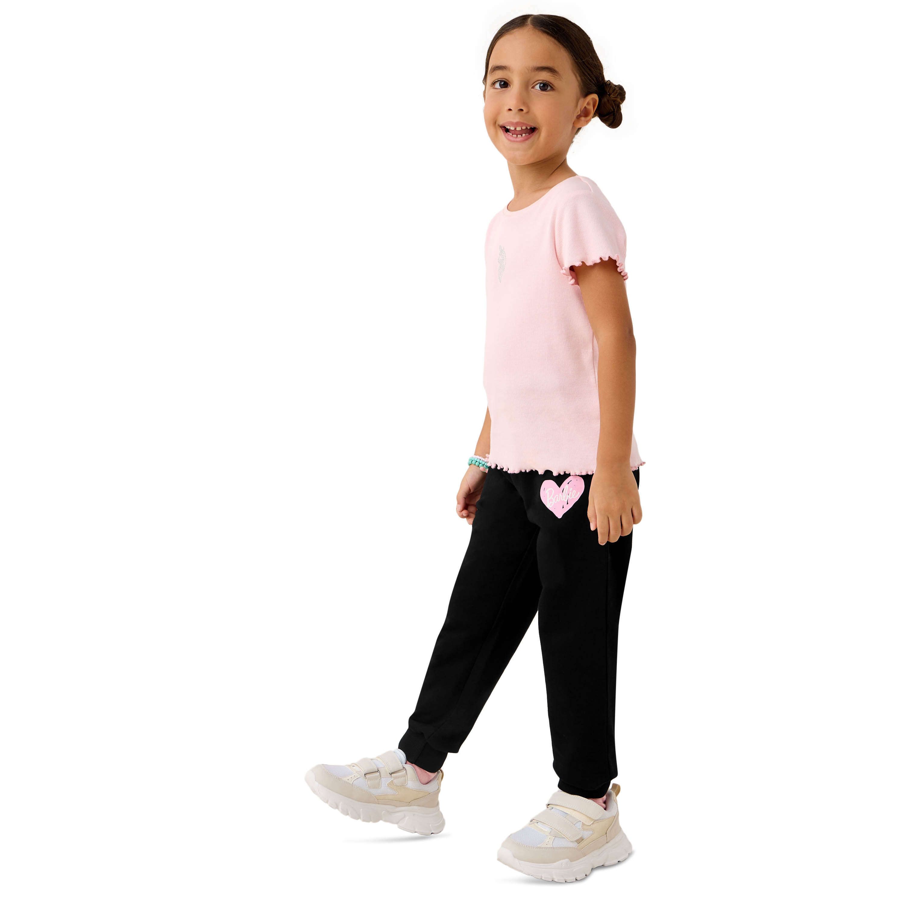 Barbie Print Joggers with Drawstring Closure and Pockets-girls-clothing-schoolwear-bottoms-joggers-image-2