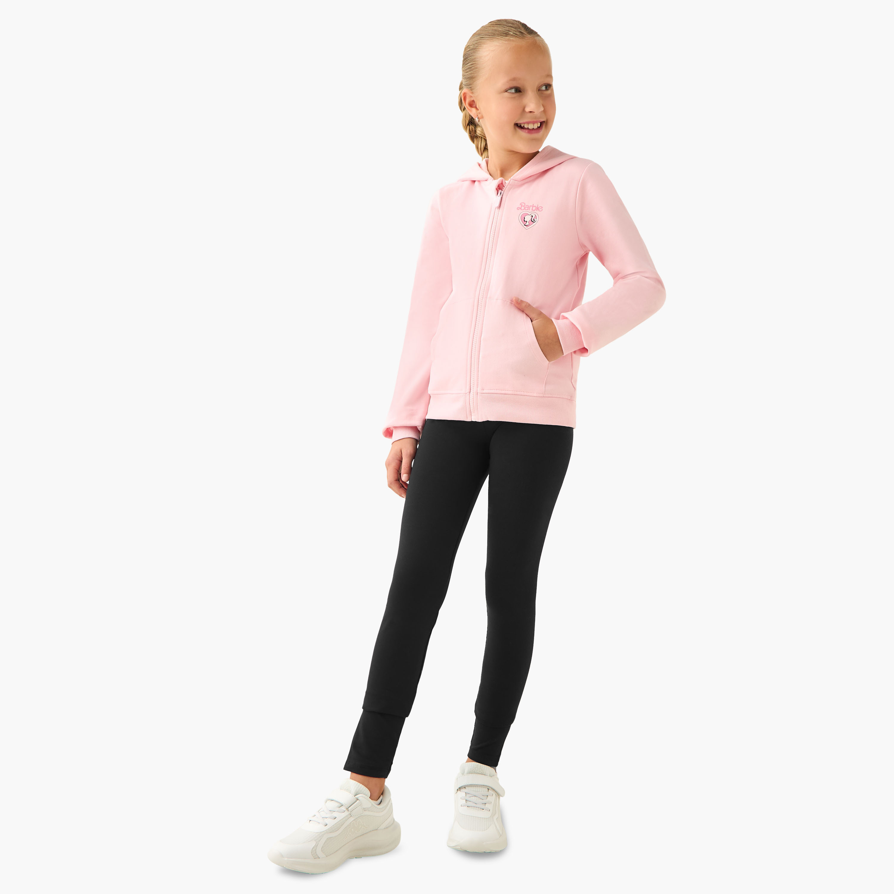 Mattel Barbie Print Jacket with Hood-girls-clothing-winterwear-sweatshirts-image-2