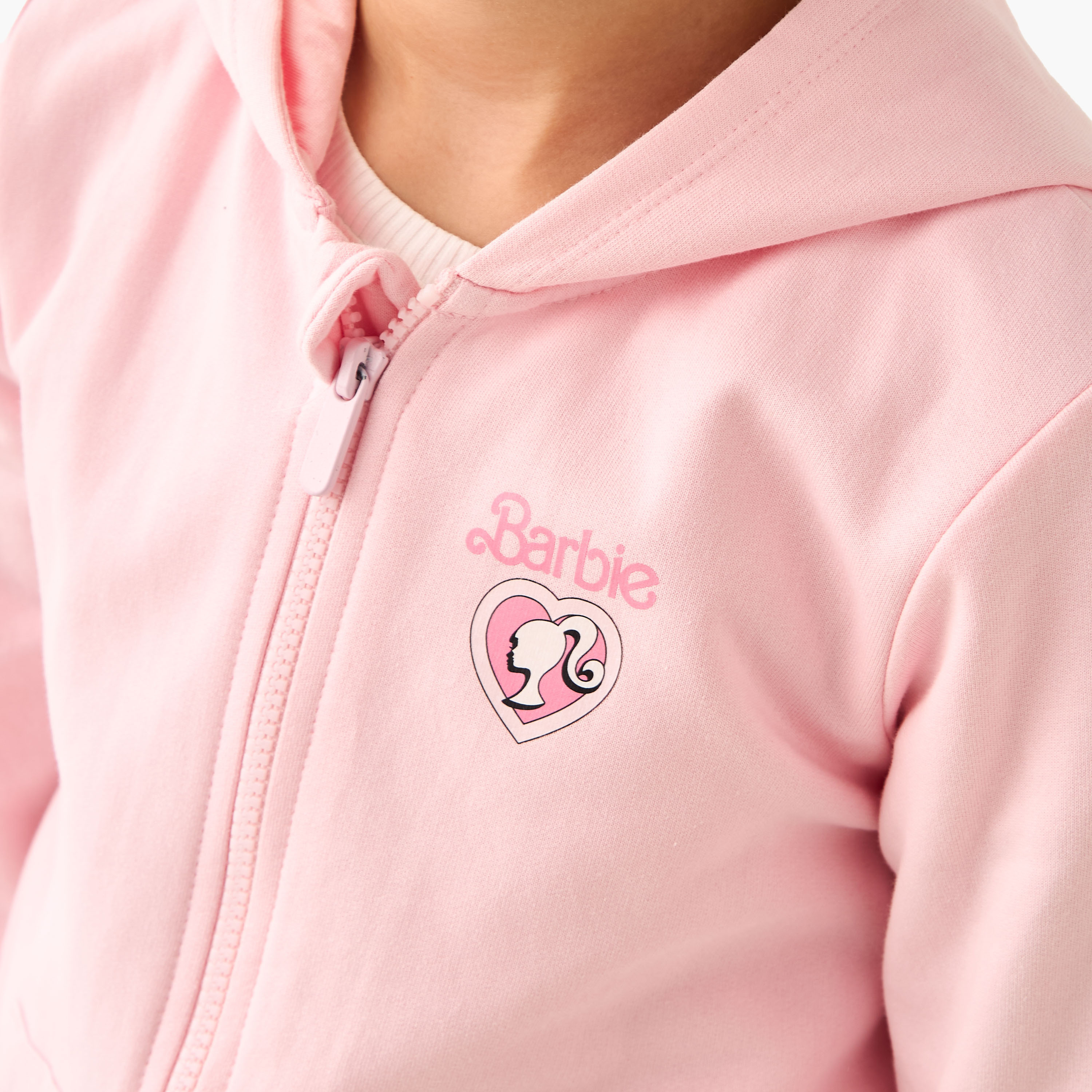 Mattel Barbie Print Jacket with Hood-girls-clothing-winterwear-sweatshirts-image-4