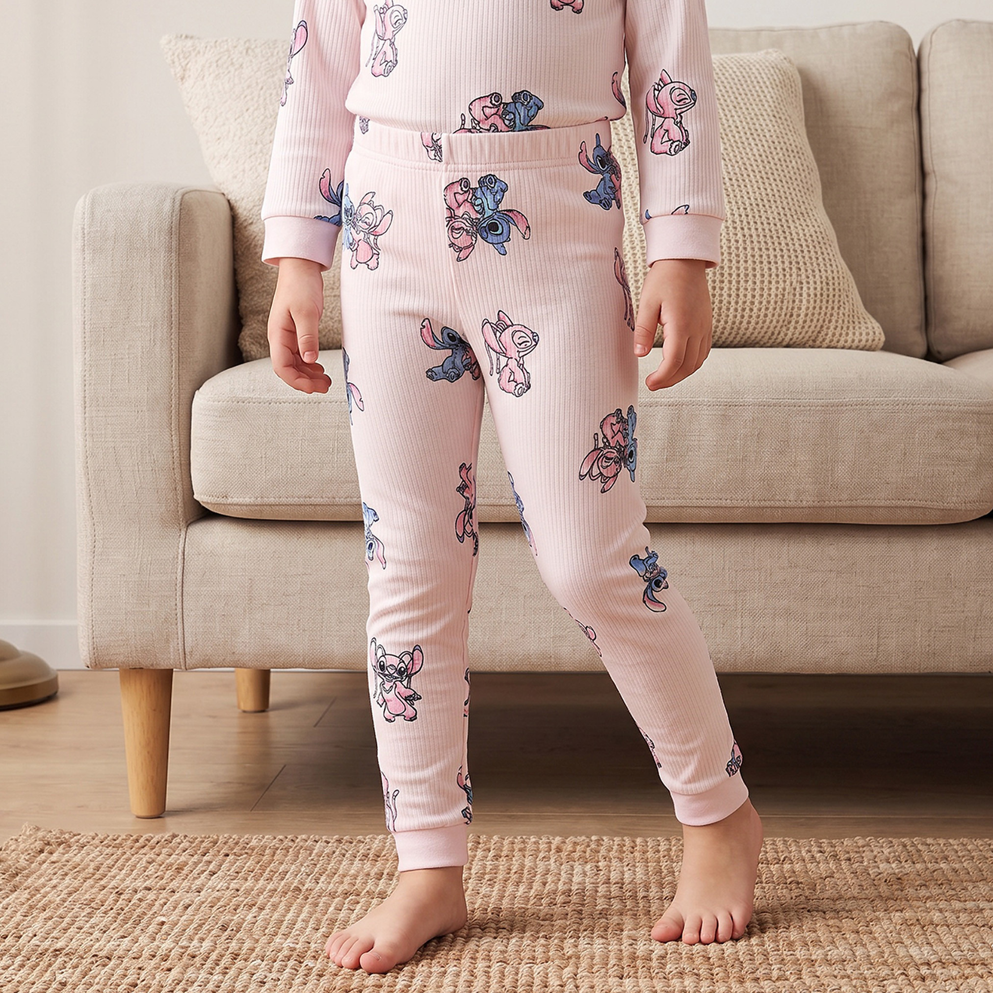 طقم حراري بياقة مستديرة وأكمام طويلة وطبعات من ديزني-girls-clothing-winterwear-thermalsets-image-3