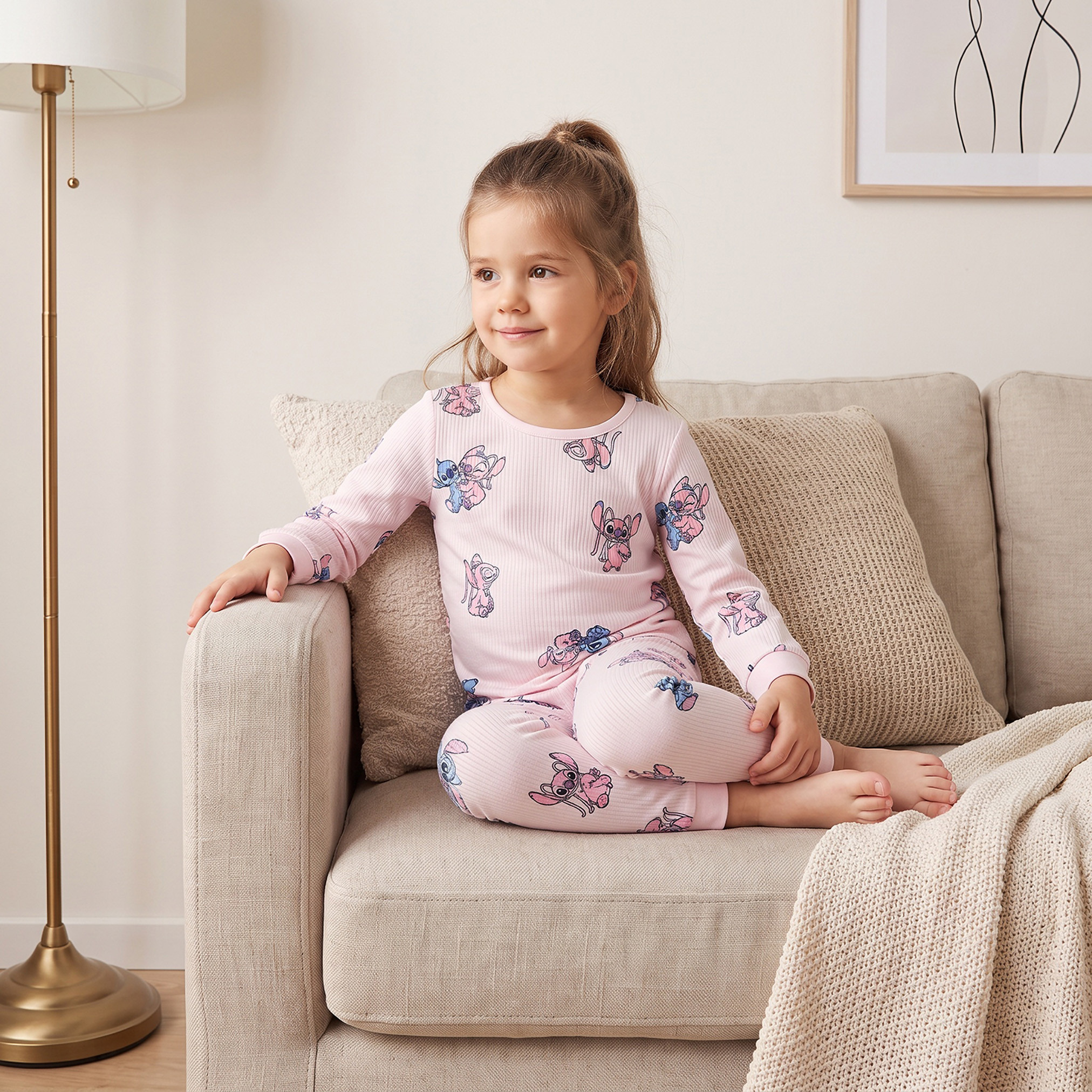 طقم حراري بياقة مستديرة وأكمام طويلة وطبعات من ديزني-girls-clothing-winterwear-thermalsets-image-5
