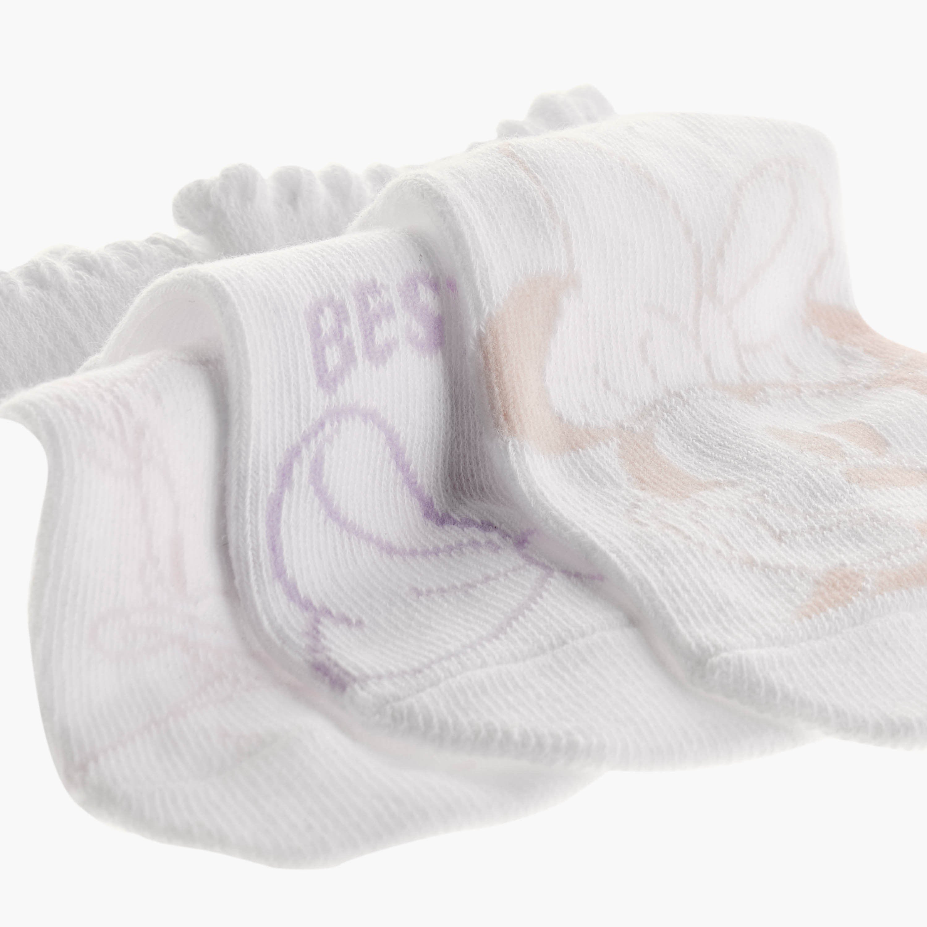 Disney Minnie Mouse and Daisy Duck Print Ankle Length Socks - Set of 3-girls-accessories-socks-image-4
