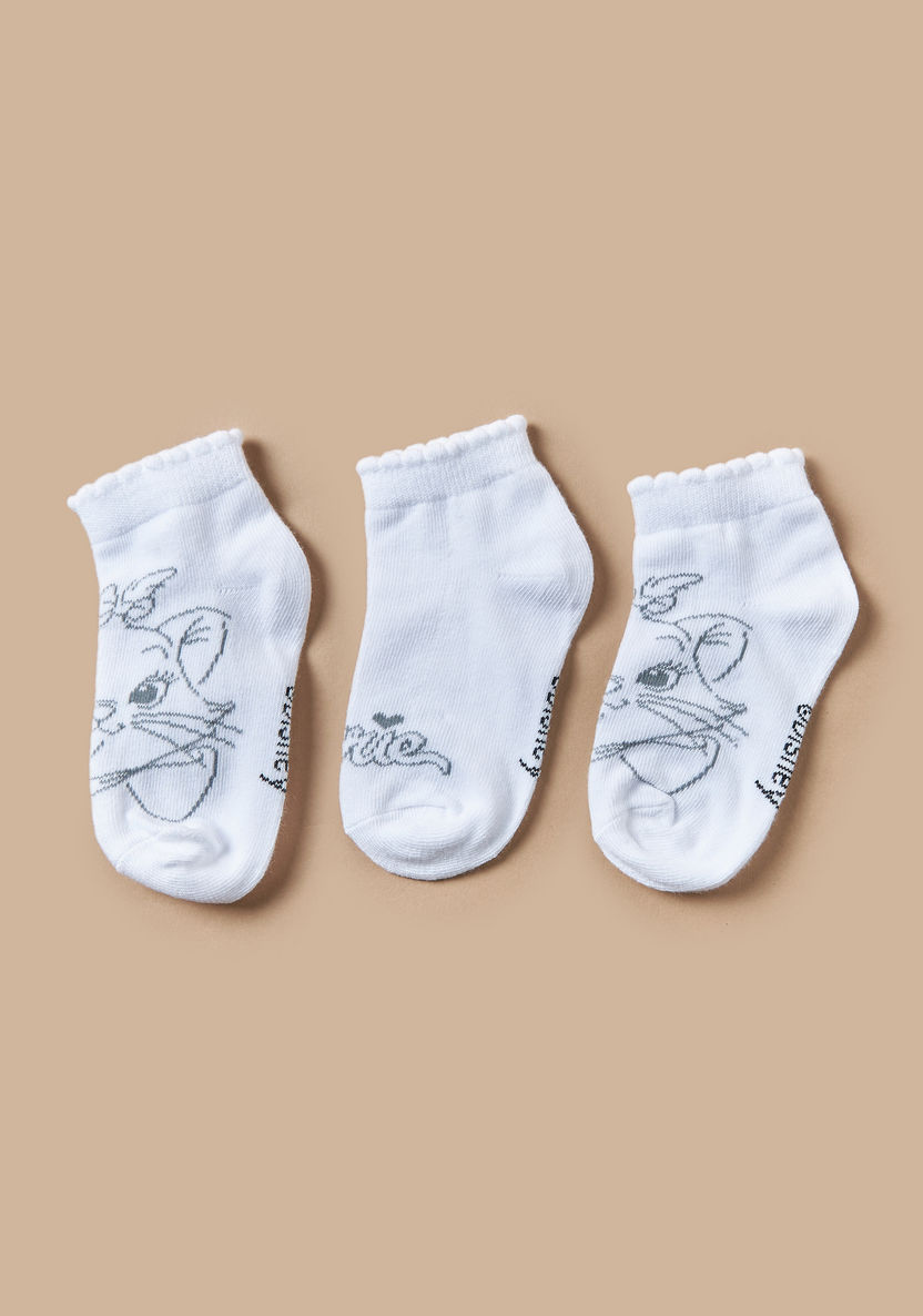 Disney Marie Detail Ankle Length Socks - Set of 3-Underwear and Socks-image-0